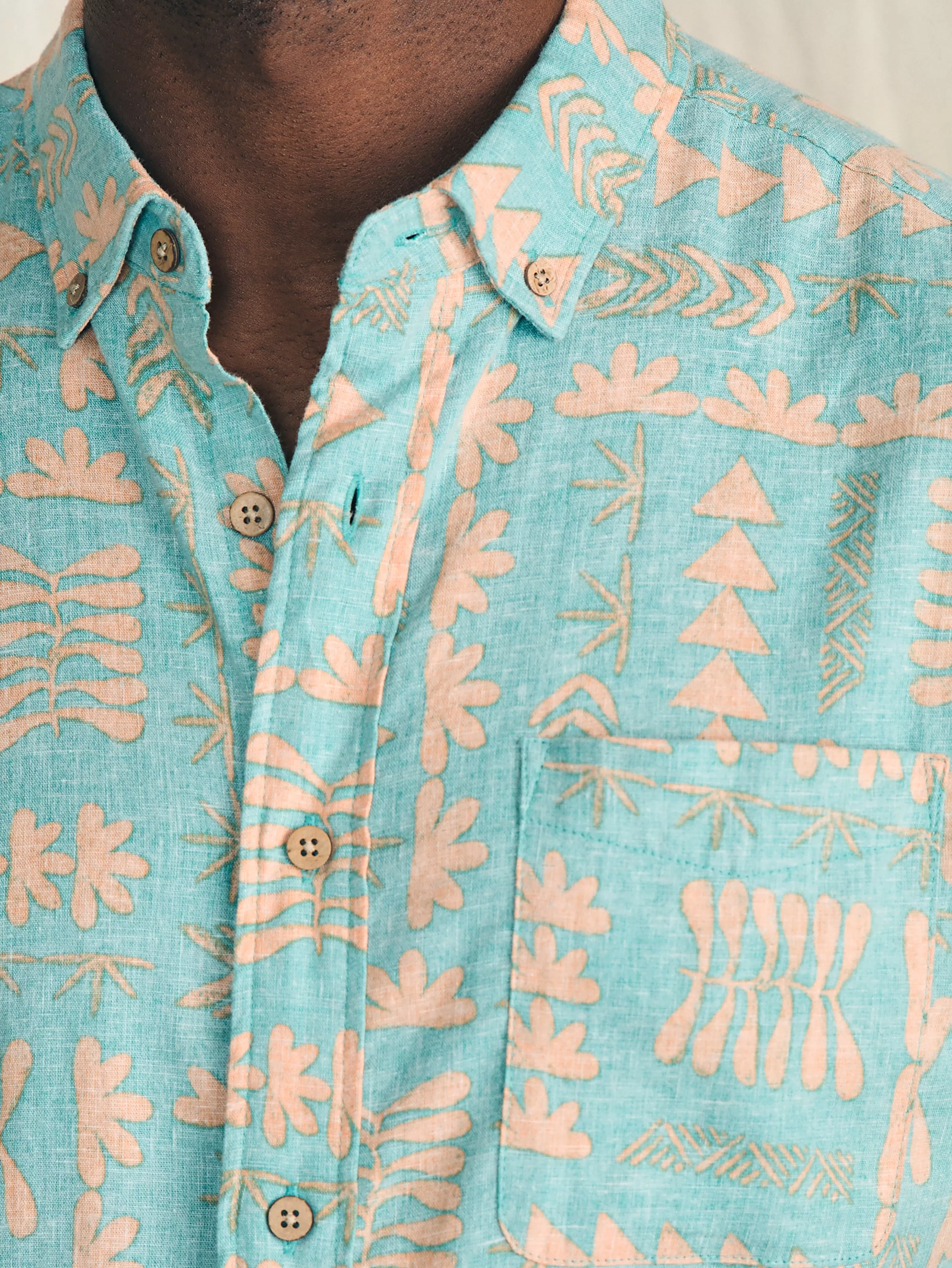 Anna Kahalekulu Short-Sleeve Breeze Shirt - | Faherty Brand Clearance