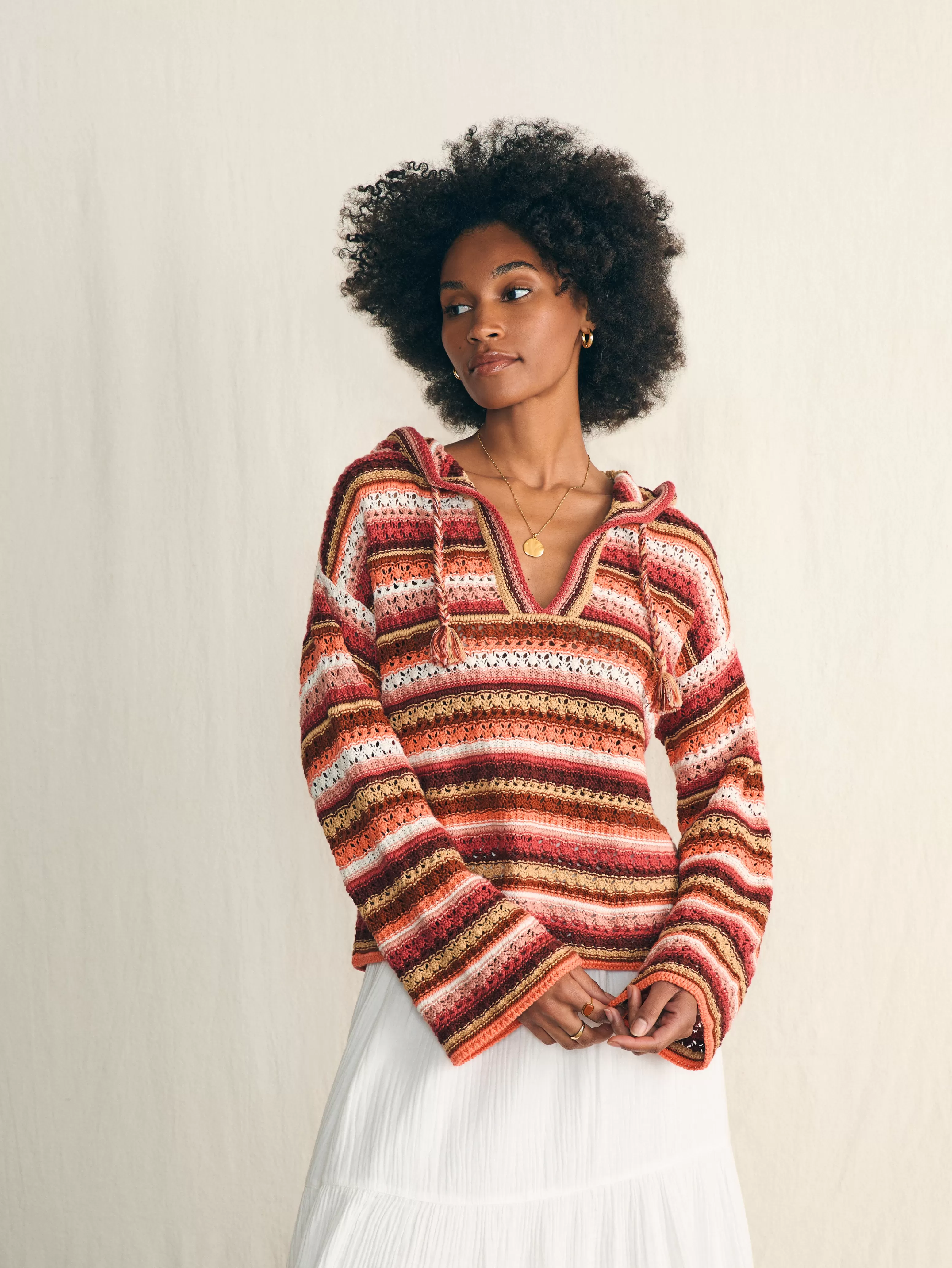 Beach Bonfire Crochet Hoodie - | Faherty Brand Store