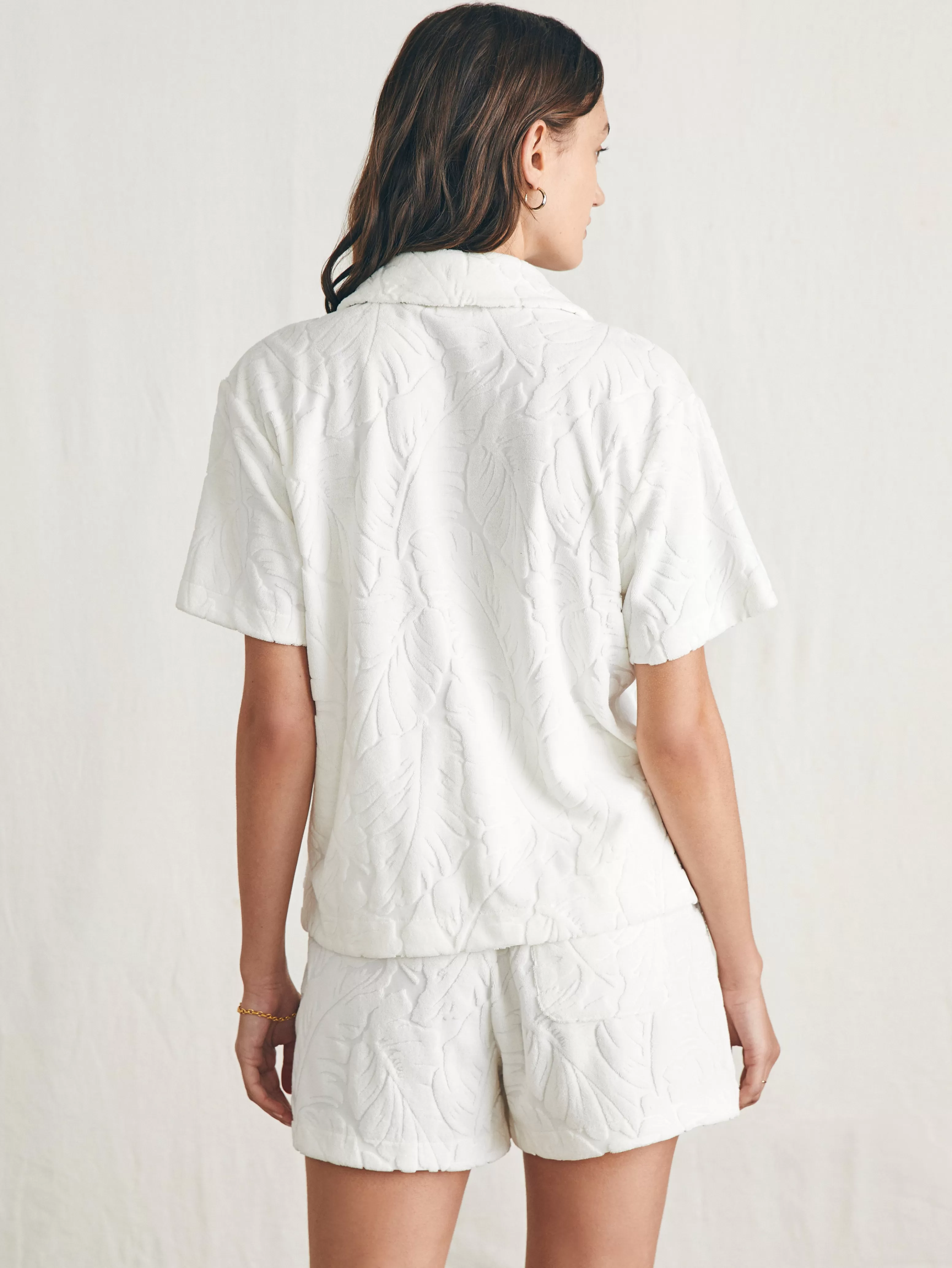 Cabana Towel Terry Short Sleeve Button Up - | Faherty Brand Outlet
