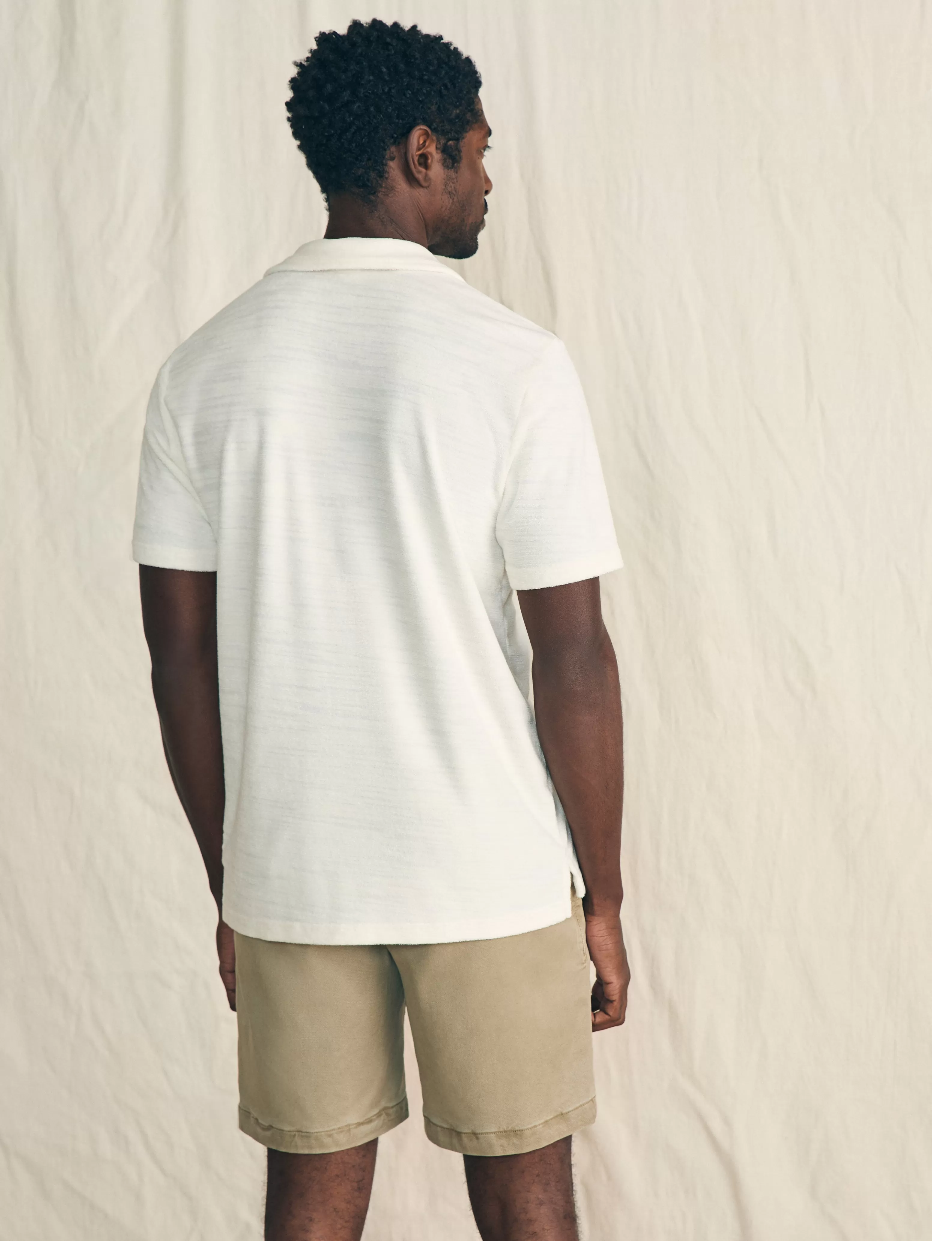 Cabana Towel Terry Surf Stripe Polo Shirt - | Faherty Brand Outlet