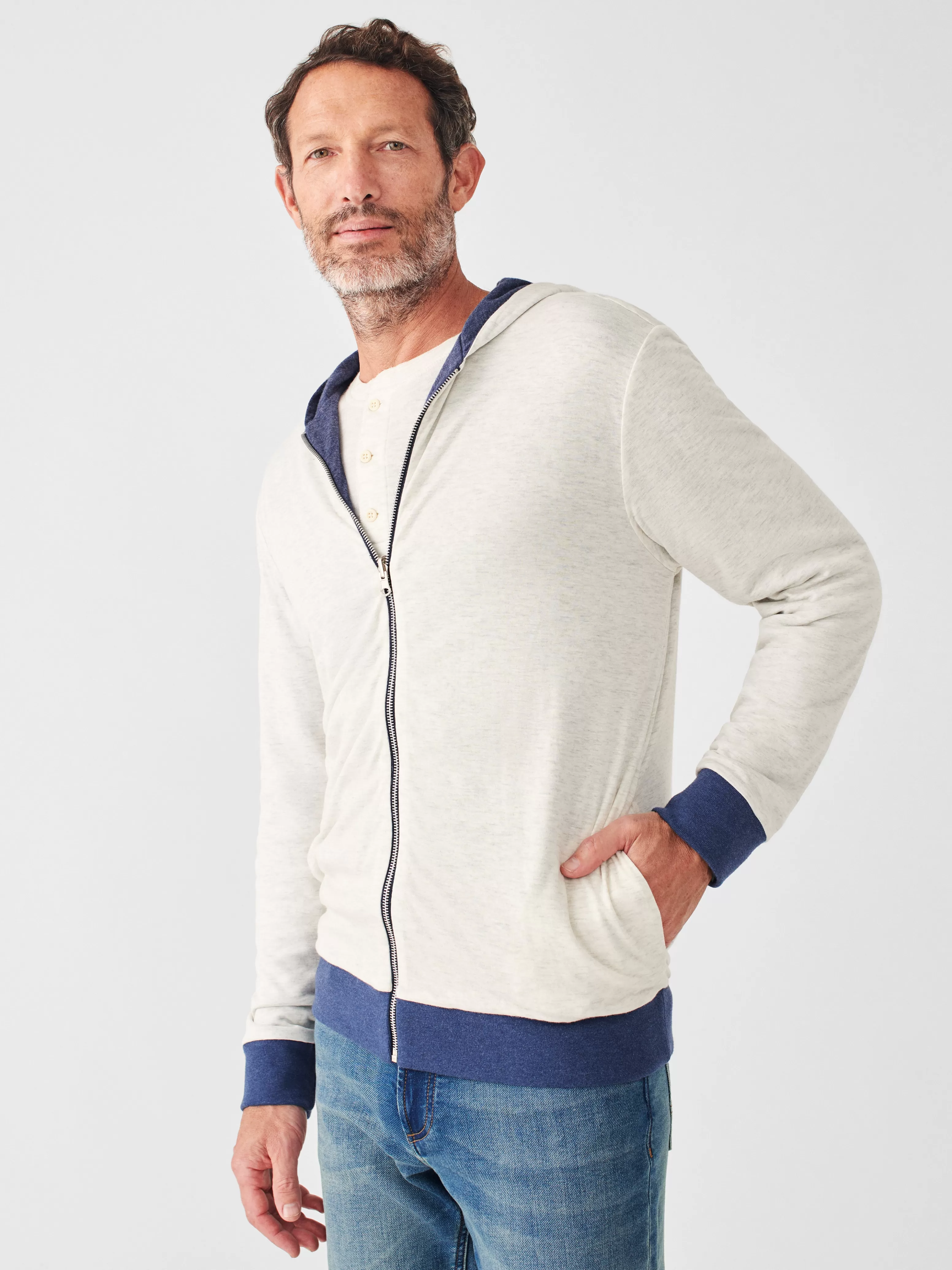 Cloud Cotton Reversible Zip Hoodie - | Faherty Brand Shop