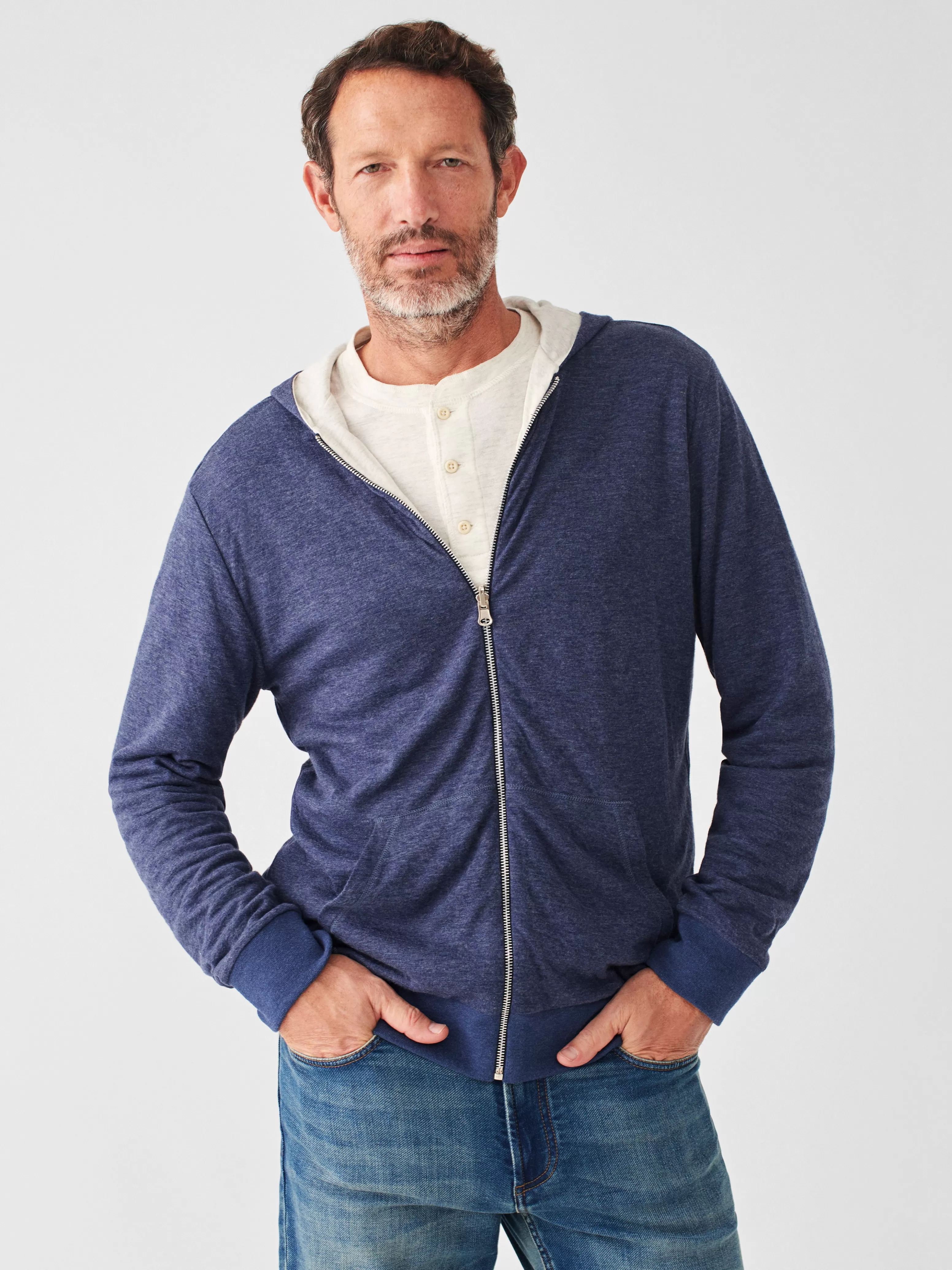 Cloud Cotton Reversible Zip Hoodie - | Faherty Brand Shop