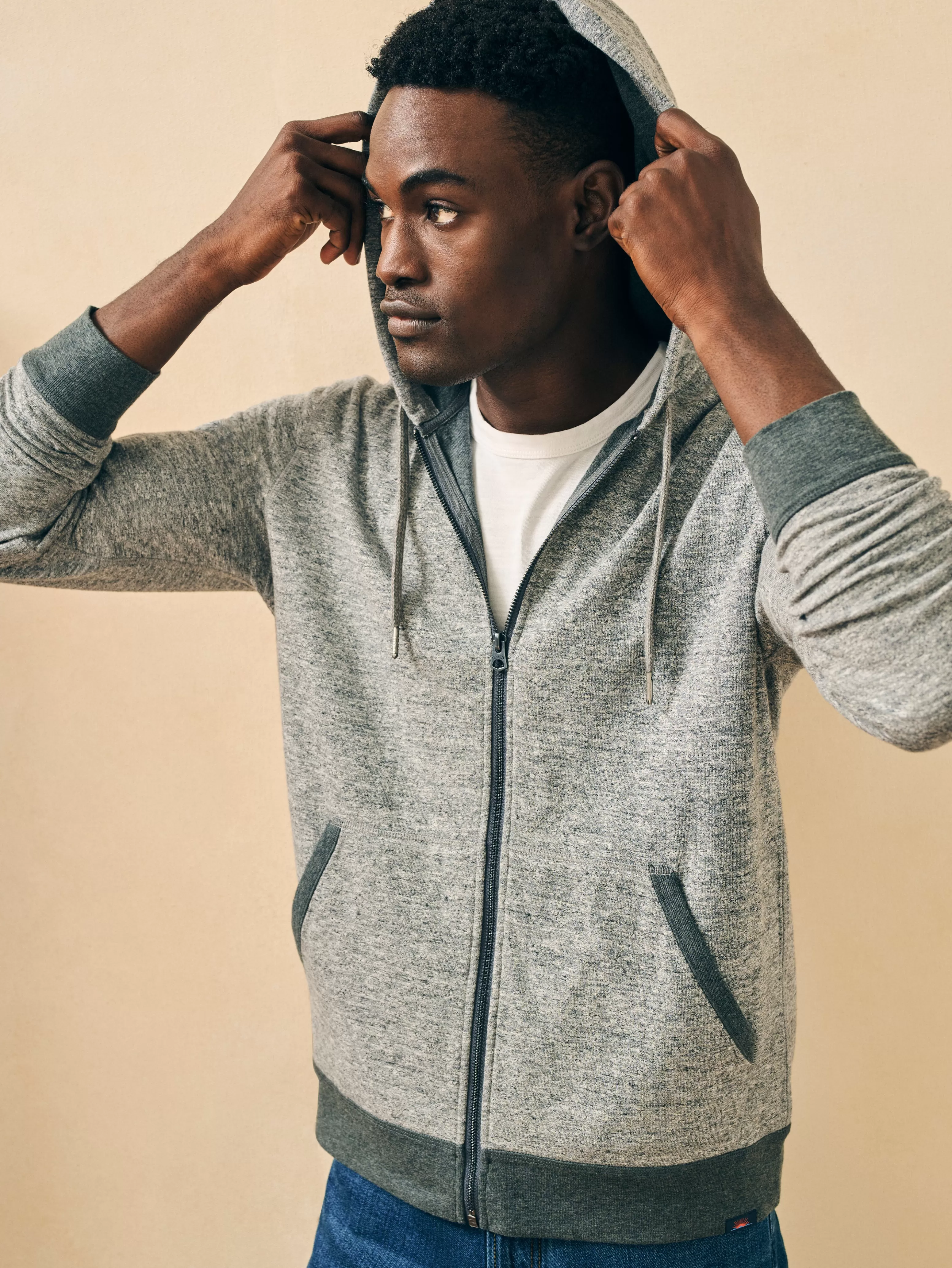 Double Knit Zip Hoodie - | Faherty Brand Cheap