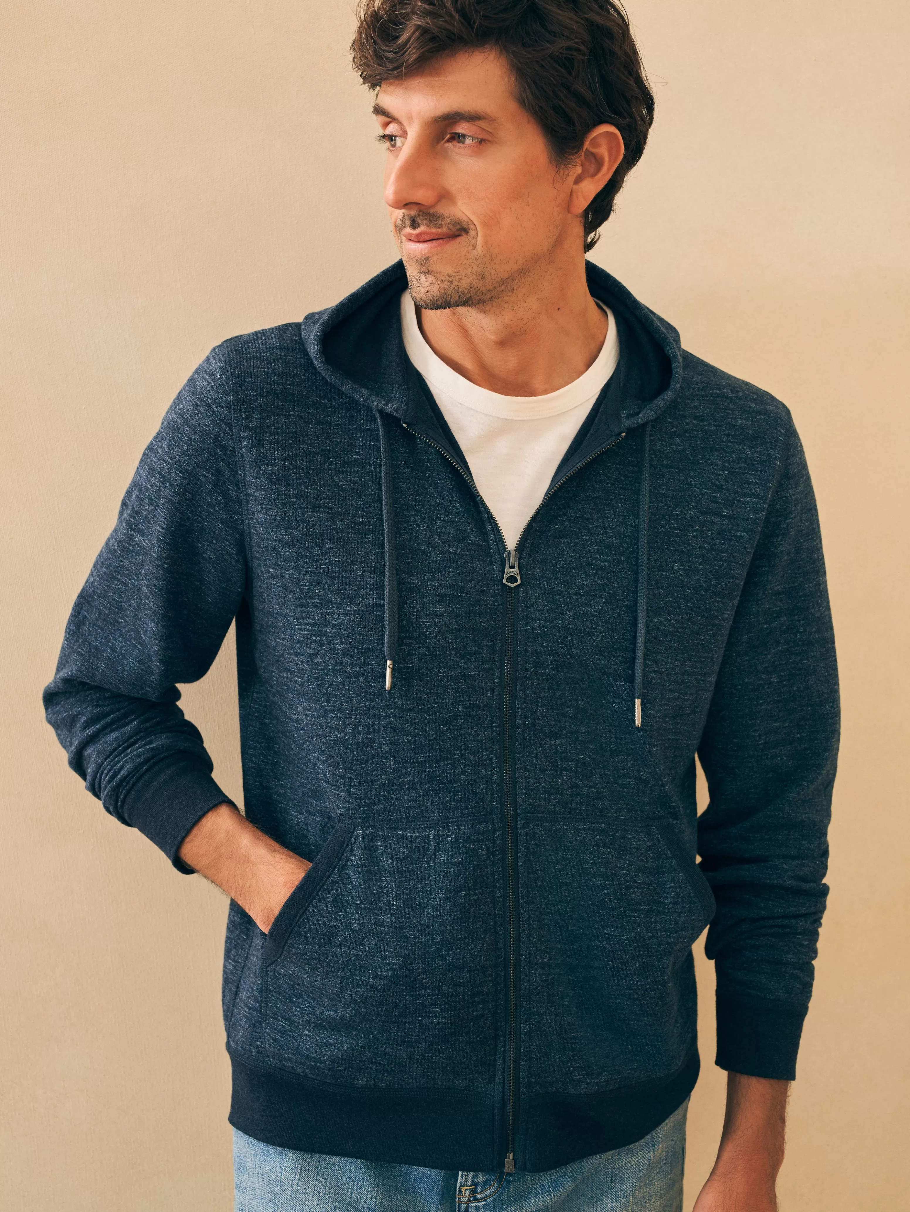 Double Knit Zip Hoodie - | Faherty Brand Flash Sale