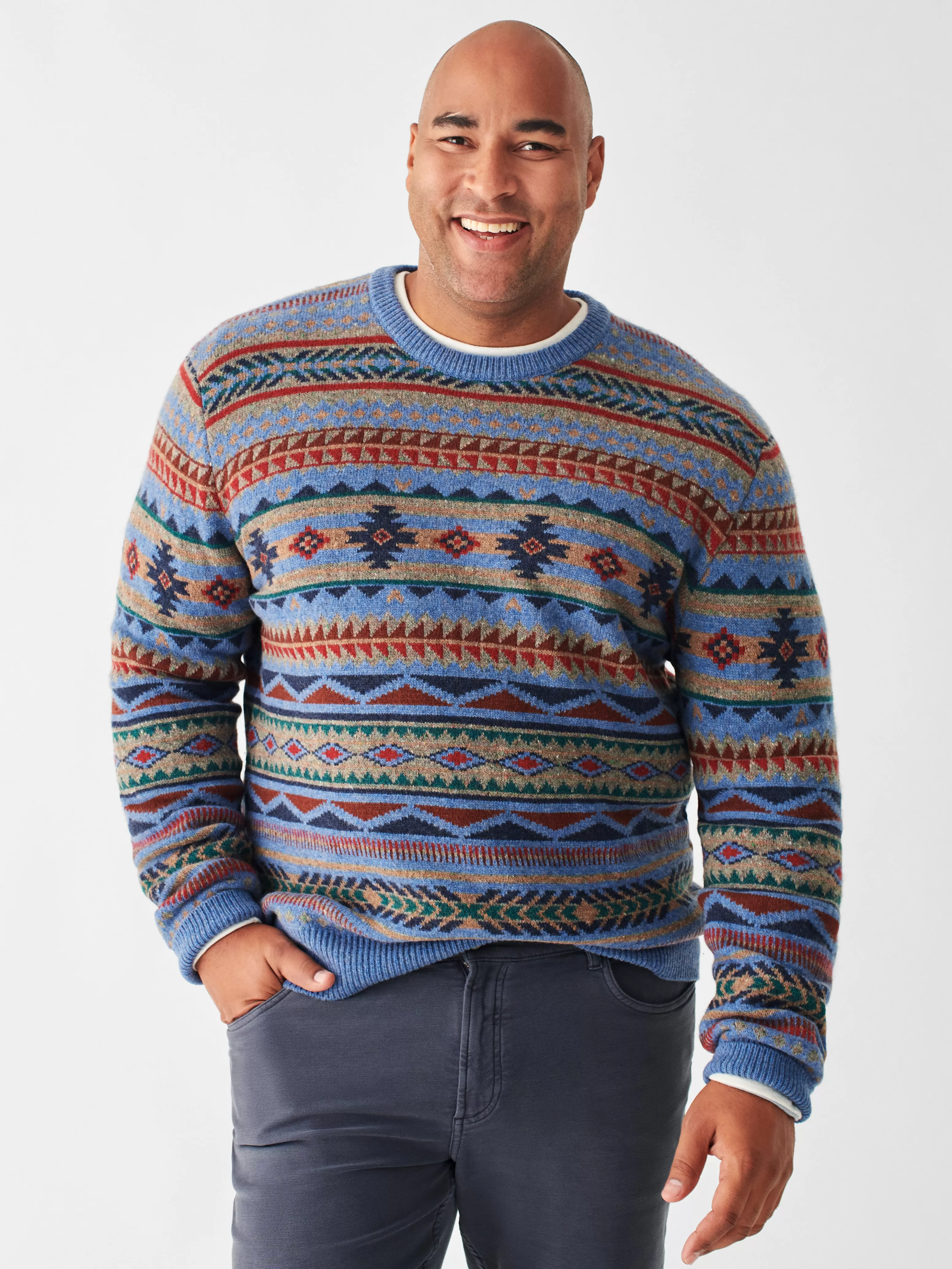 Doug Good Feather Fair Isle Sweater - | Faherty Brand Hot