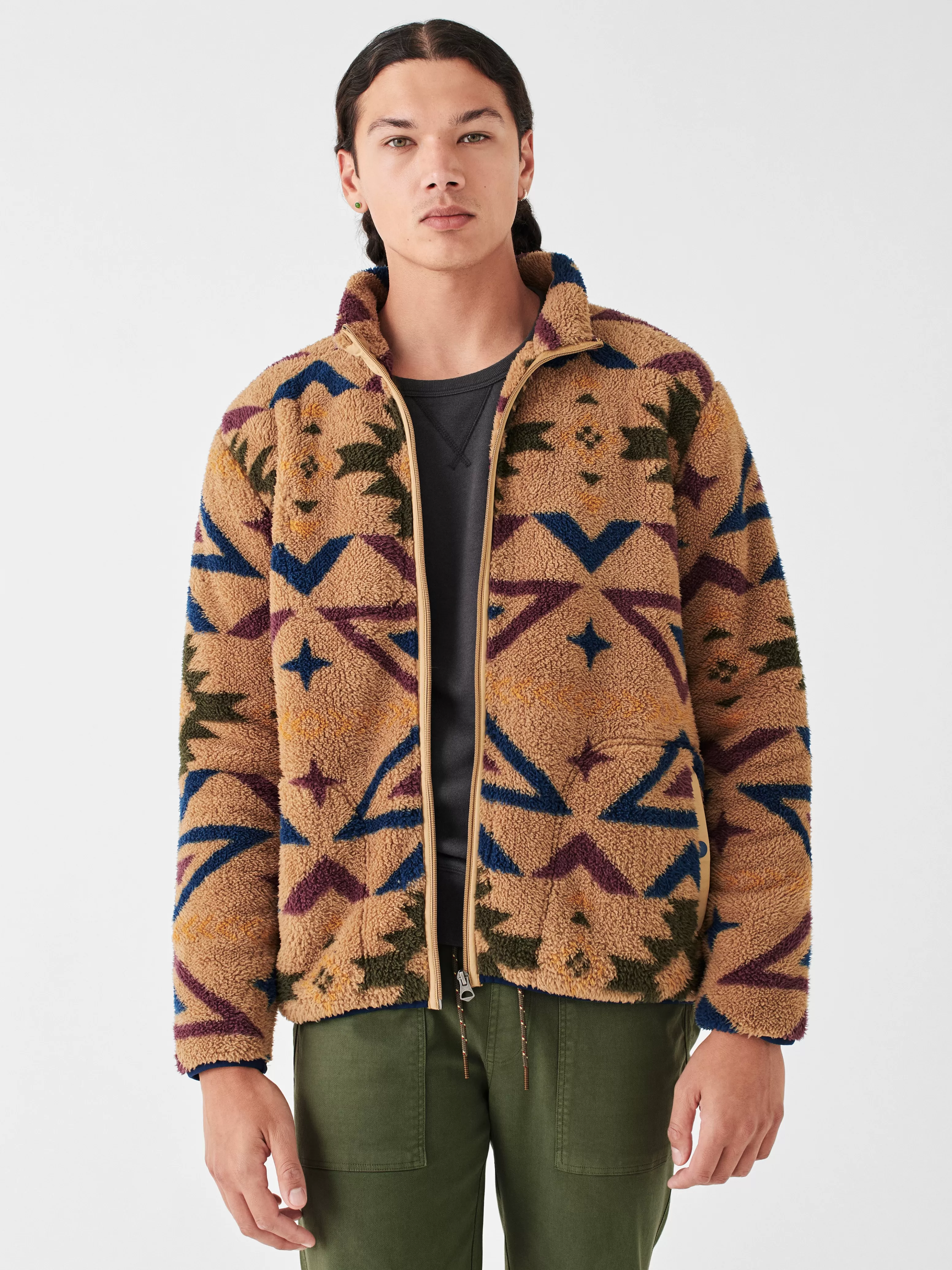 Doug Good Feather High Pile Fleece Full Zip - | Faherty Brand Clearance