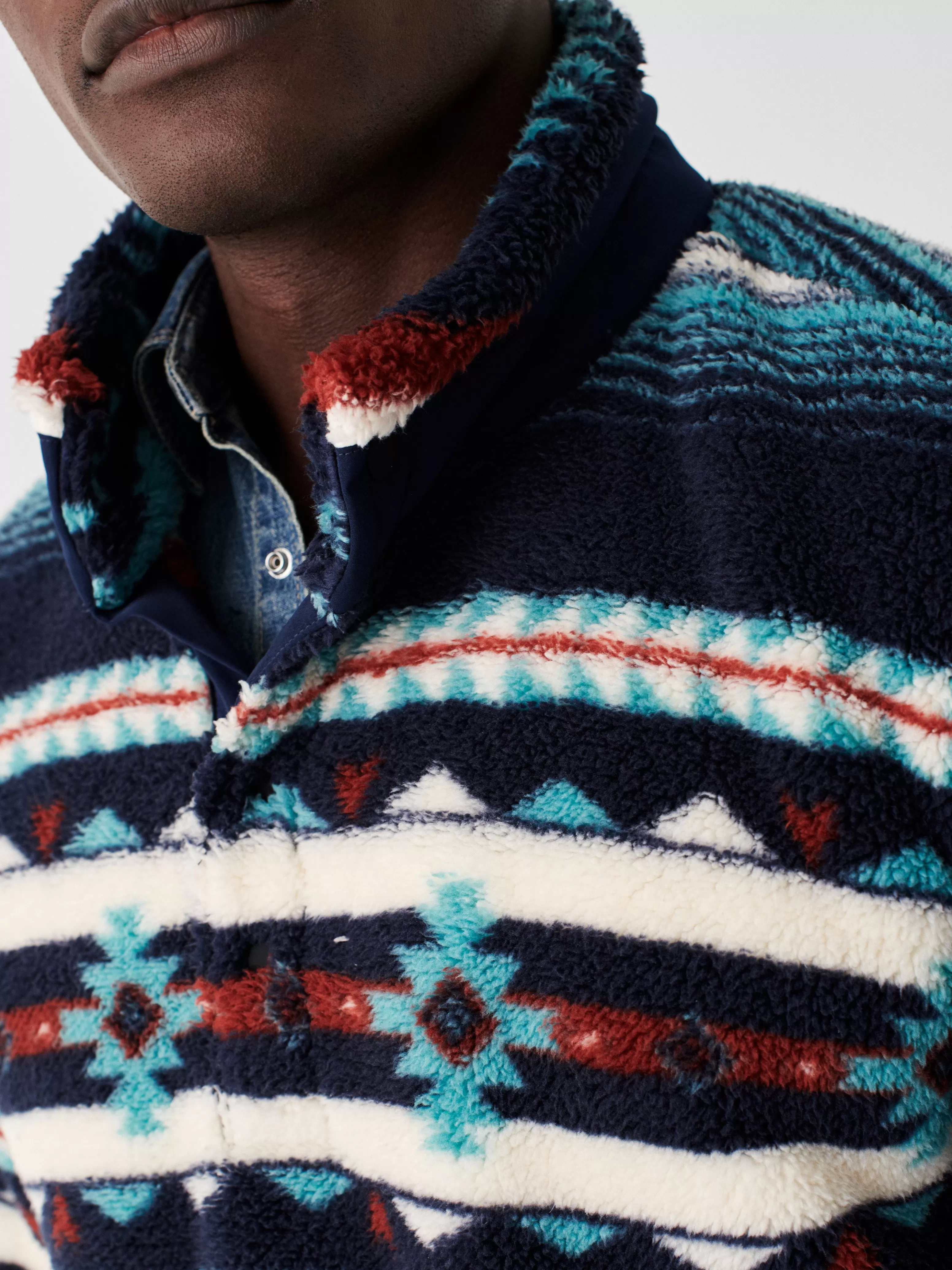 Doug Good Feather High Pile Fleece Popover - | Faherty Brand Cheap
