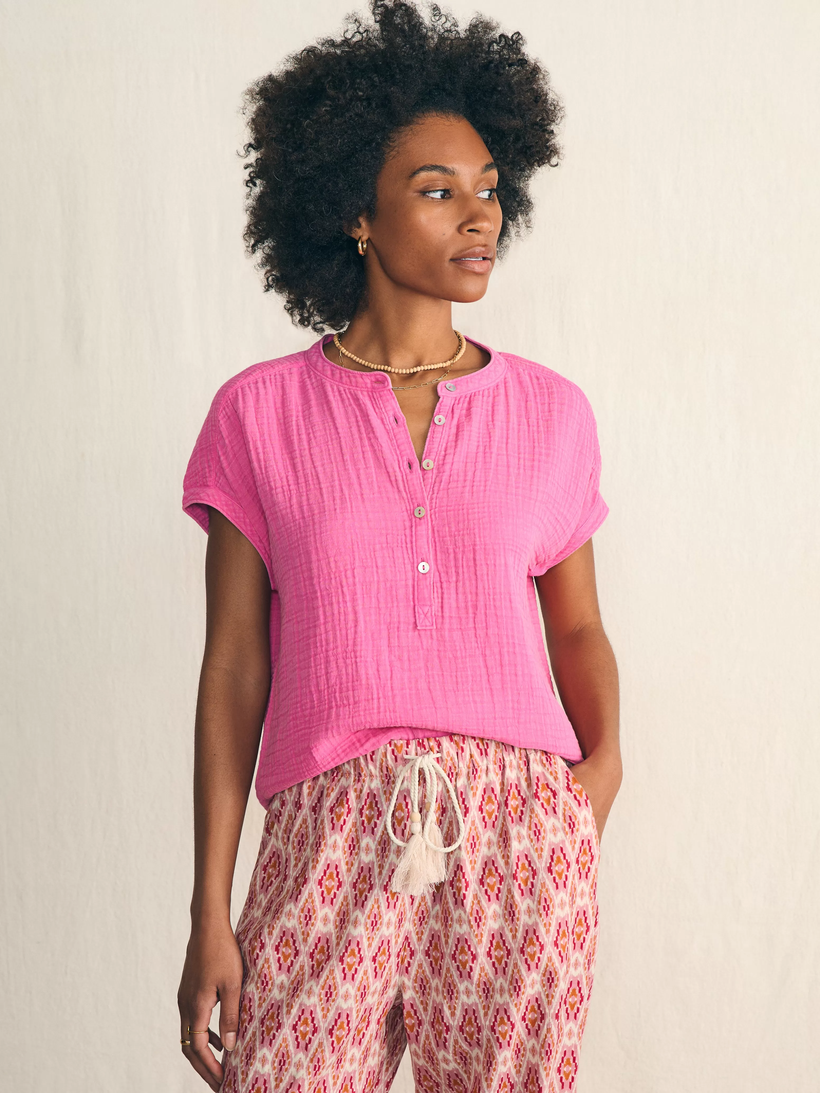 Dream Cotton Gauze Desmond Top - | Faherty Brand Shop