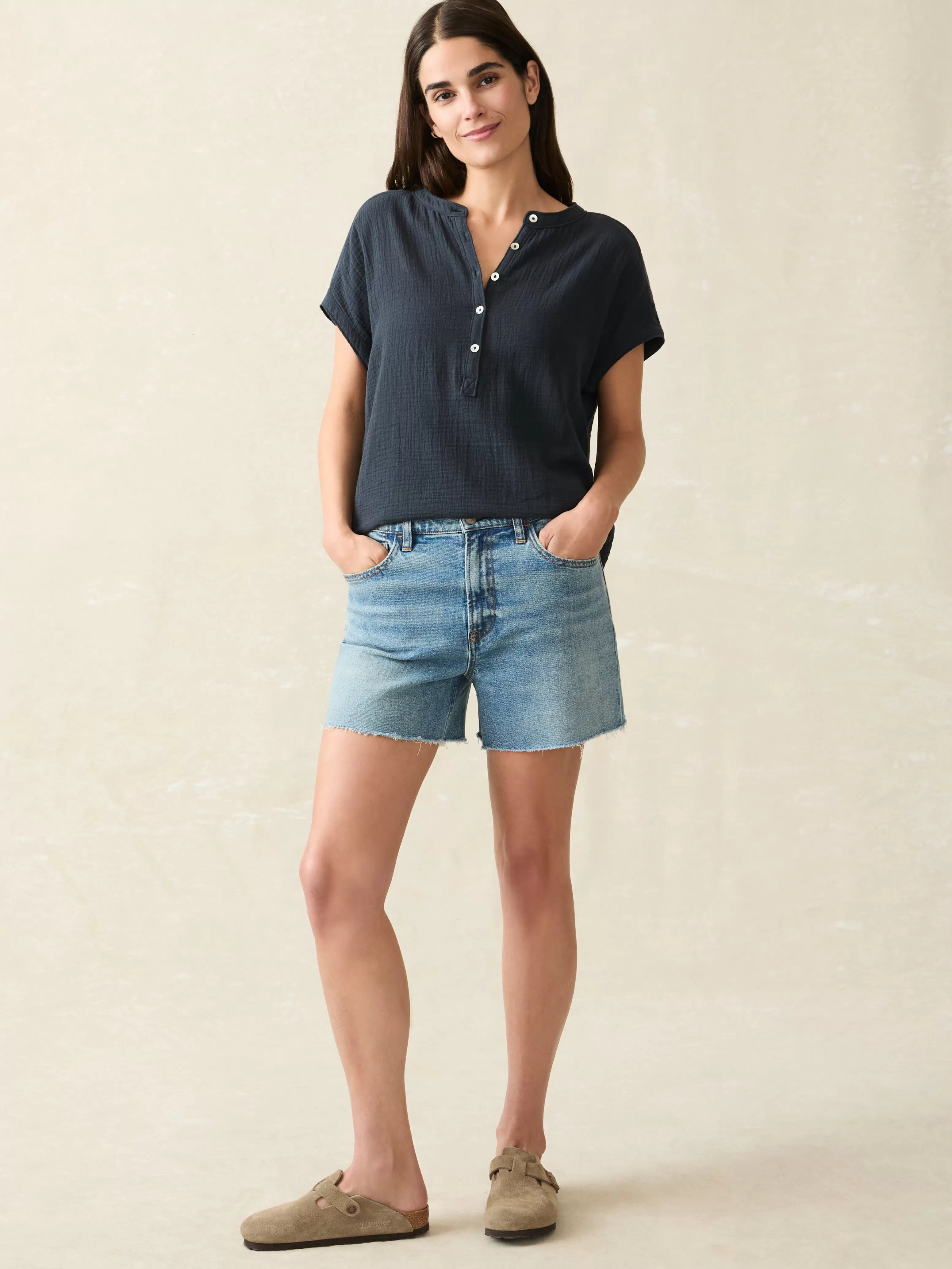 Dream Cotton Gauze Desmond Top - | Faherty Brand Best