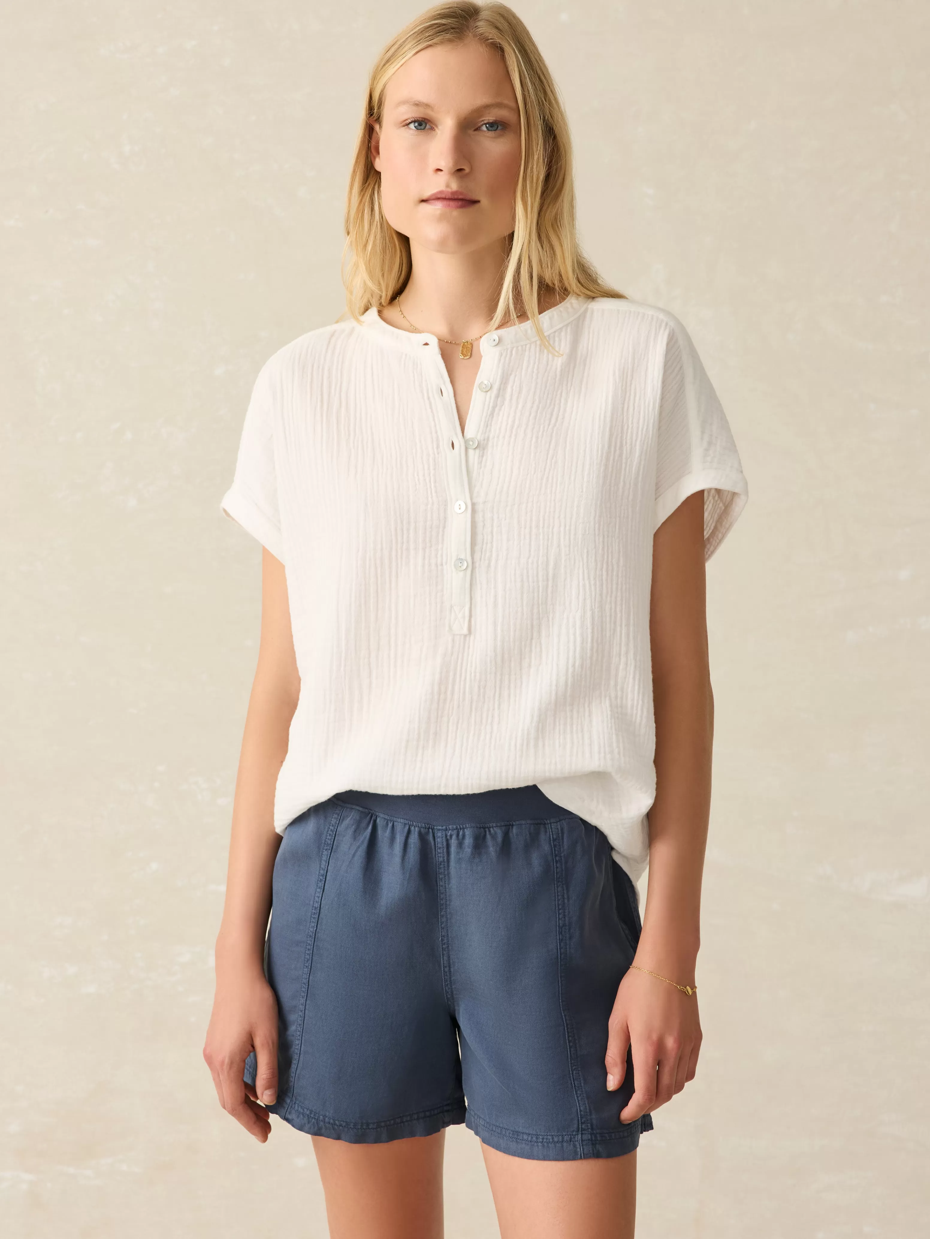 Dream Cotton Gauze Desmond Top - | Faherty Brand Online