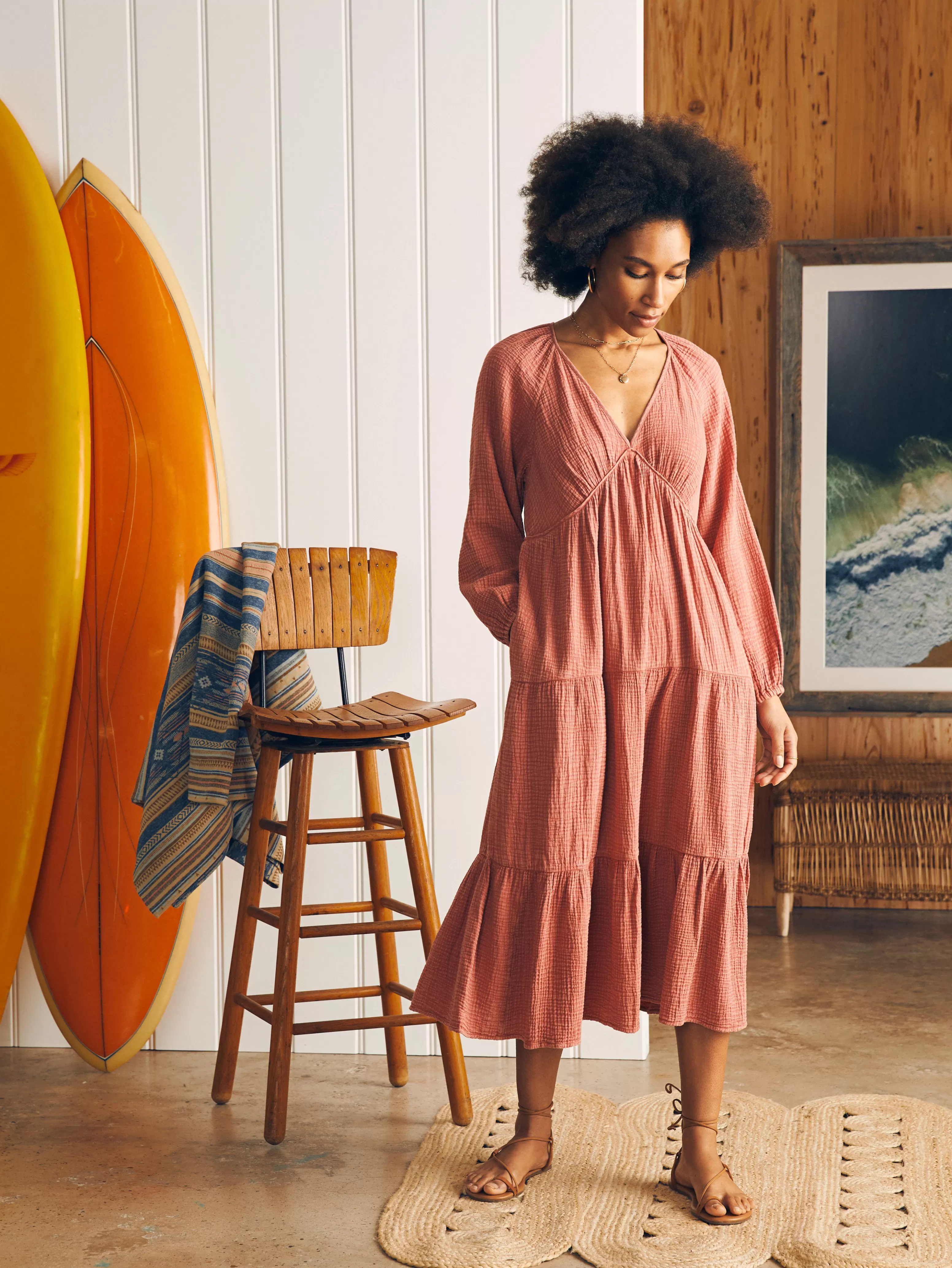 Dream Cotton Gauze Sirene Midi Dress - | Faherty Brand Sale