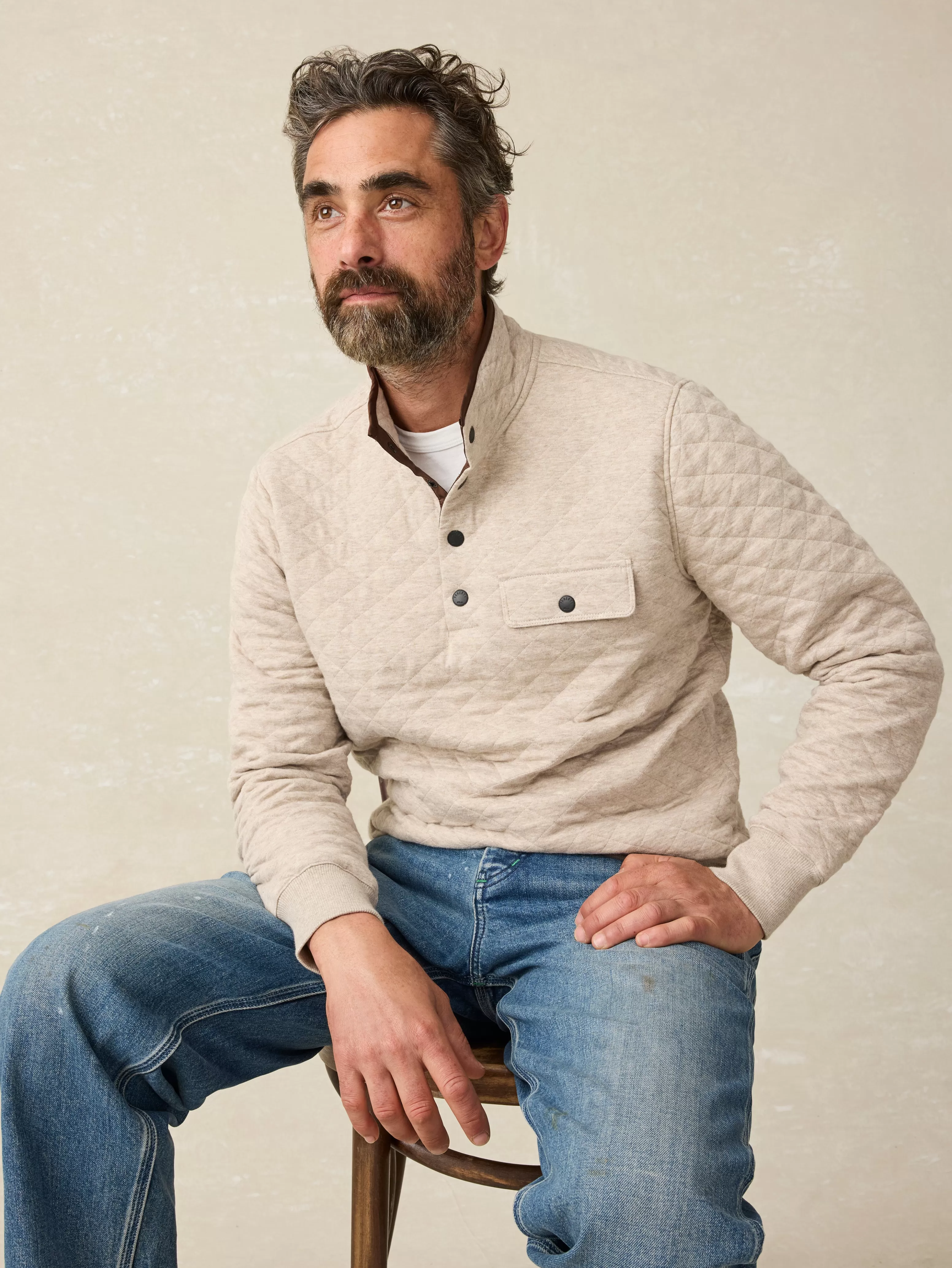 Epic Quilted Fleece Pullover - | Faherty Brand Outlet