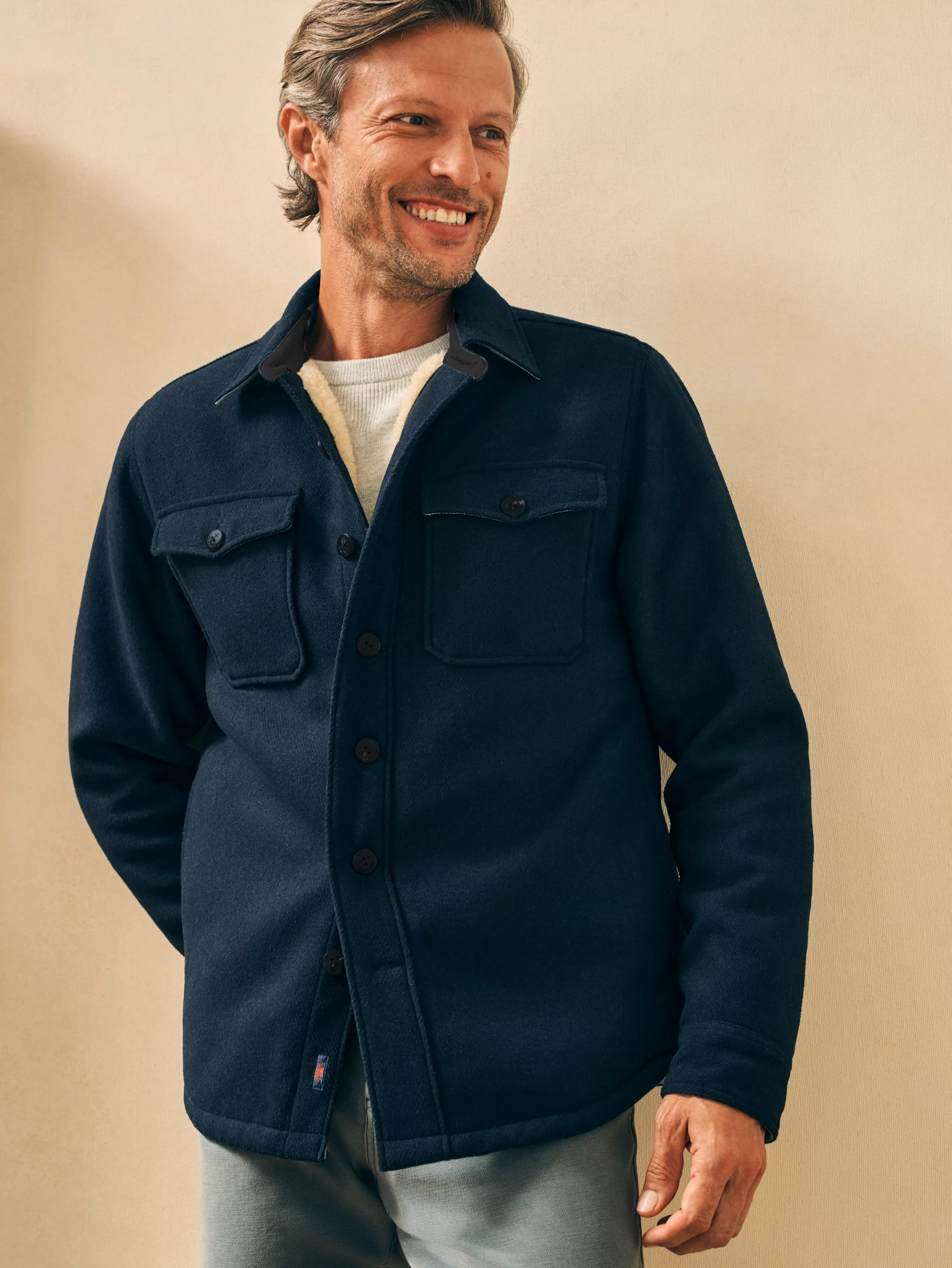 High Pile Fleece Lined Wool CPO - | Faherty Brand Online