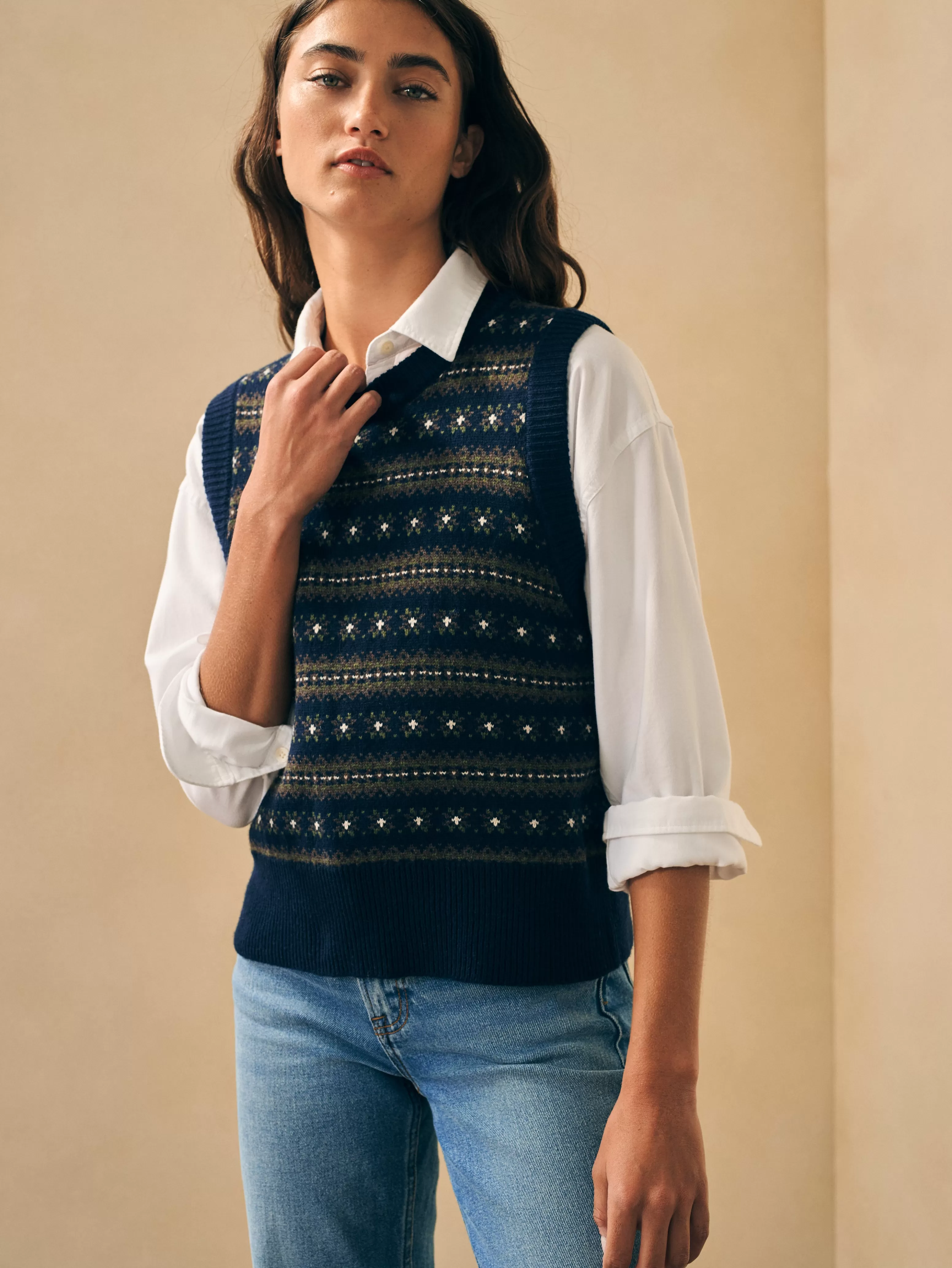 Highland Fair Isle Sweater Vest - | Faherty Brand Outlet