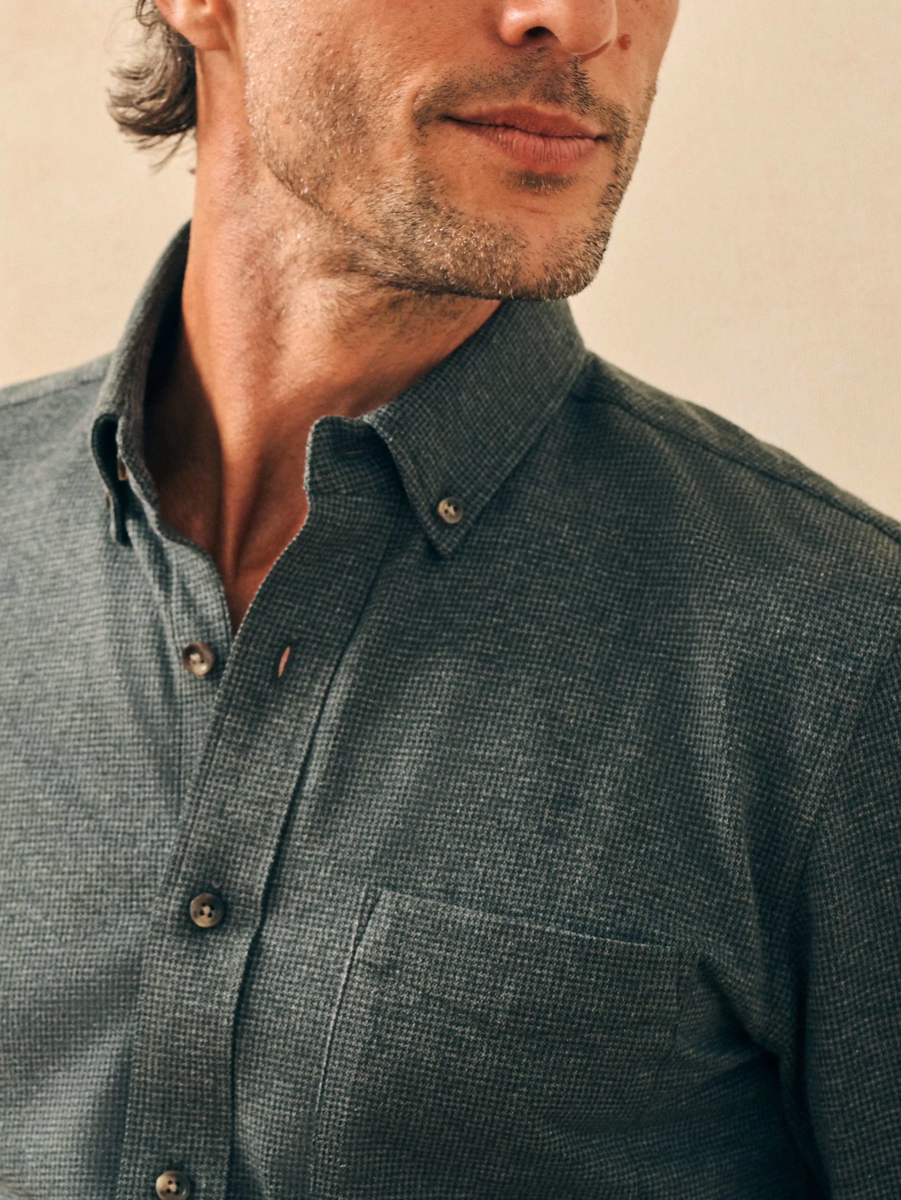 Houndstooth Knit Shirt - | Faherty Brand Shop