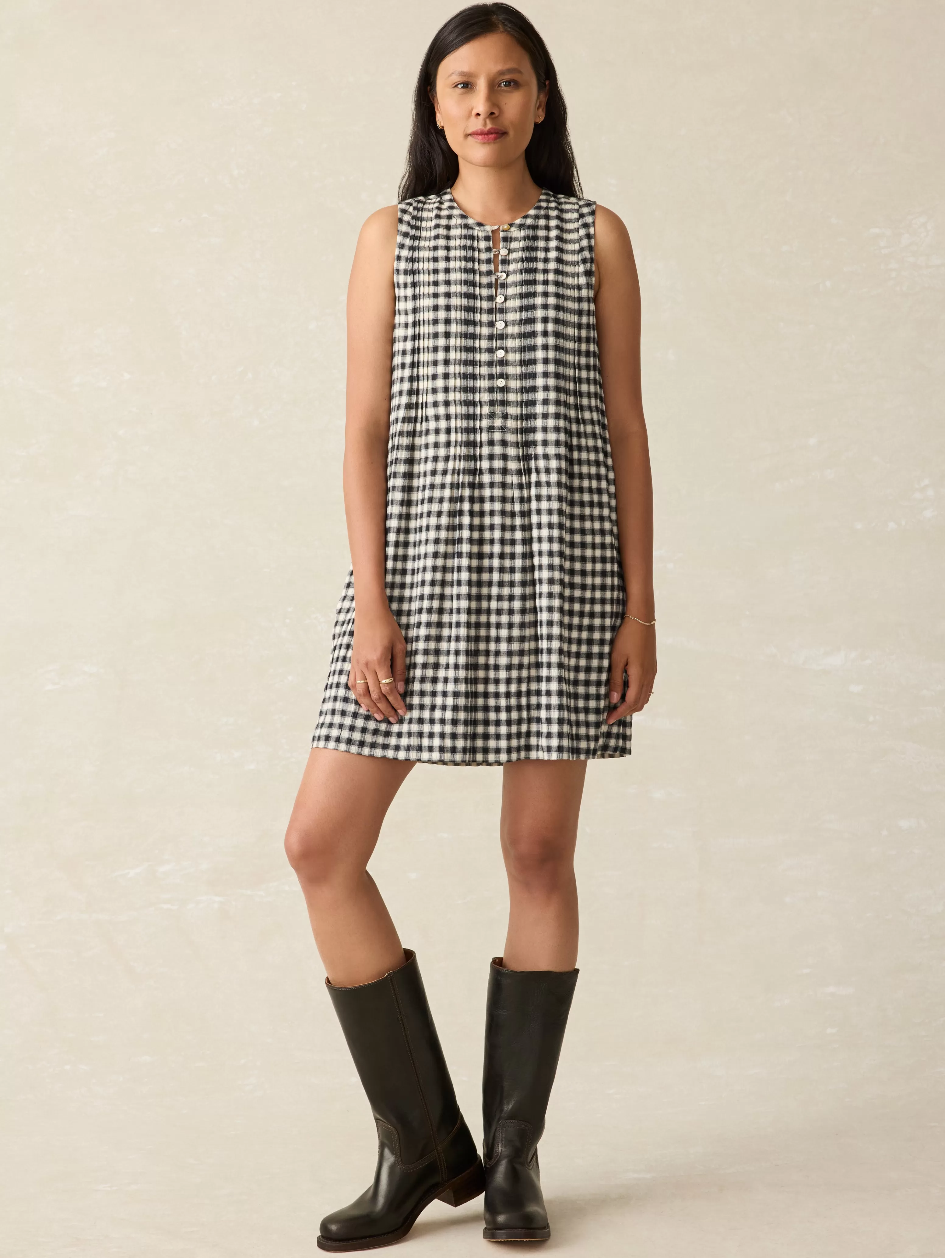 Isha Gingham Dress - | Faherty Brand Flash Sale