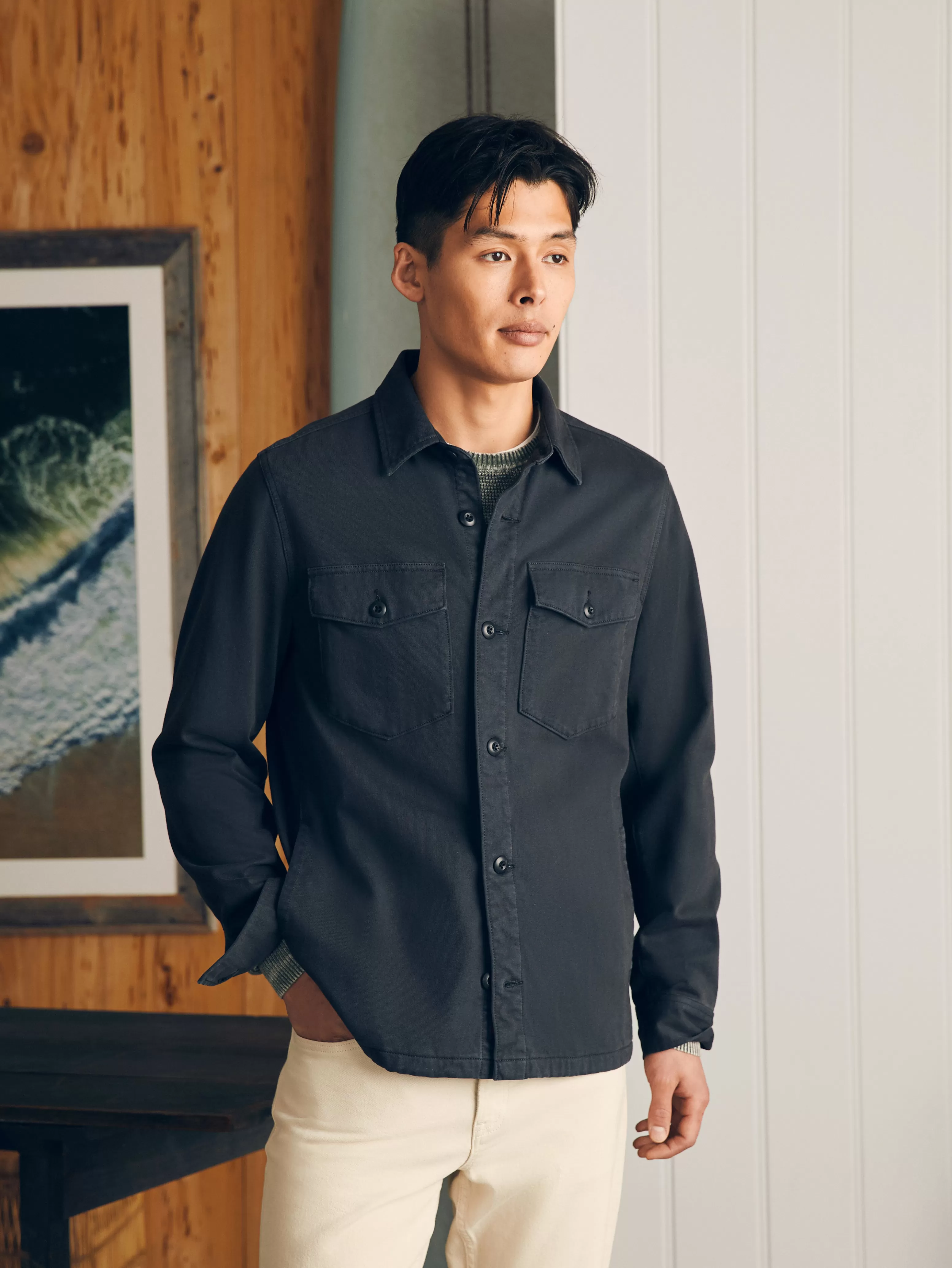 Jersey Shirt Jacket - | Faherty Brand Hot