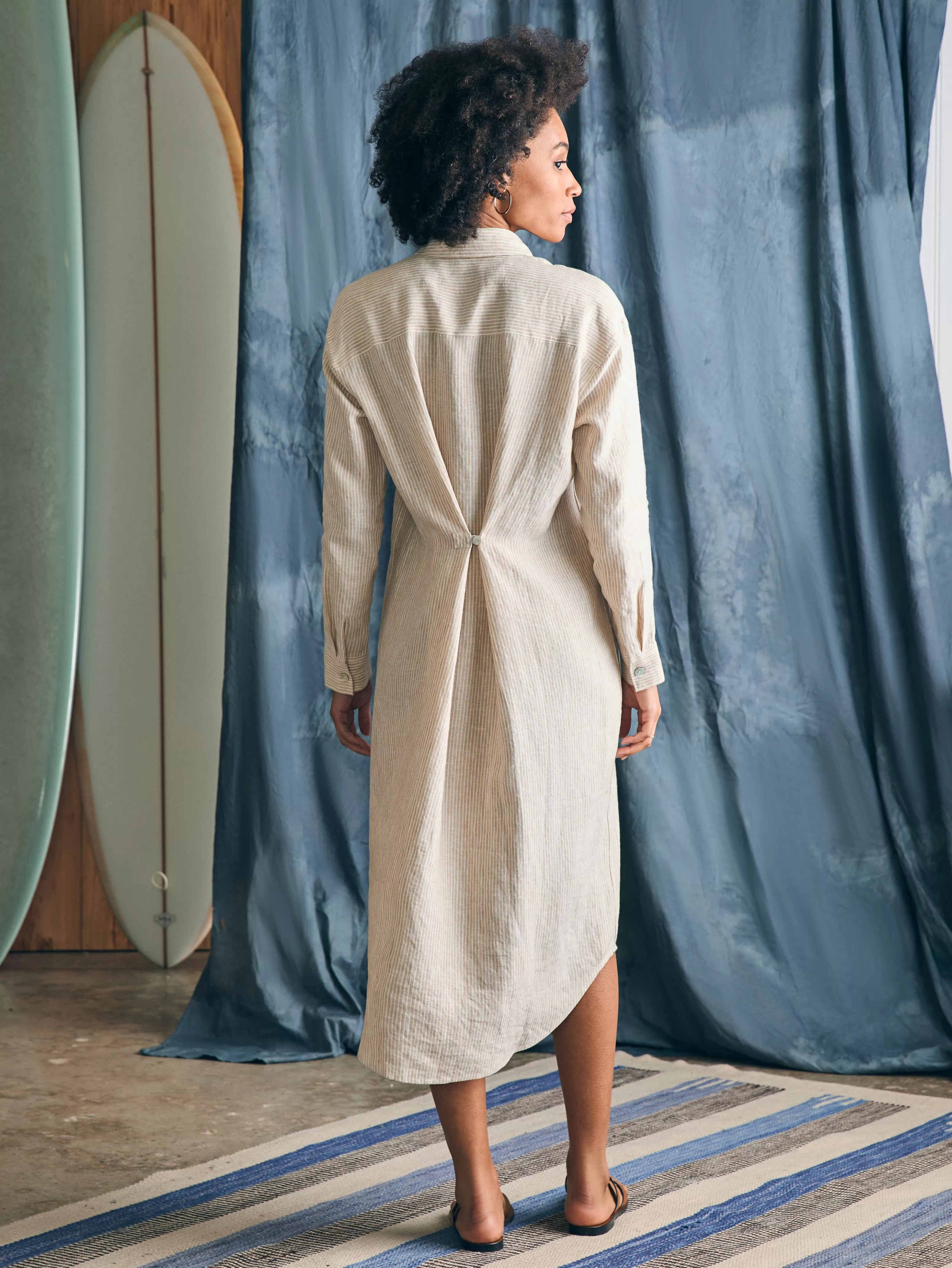 Laguna Linen Midi Dress - | Faherty Brand Outlet