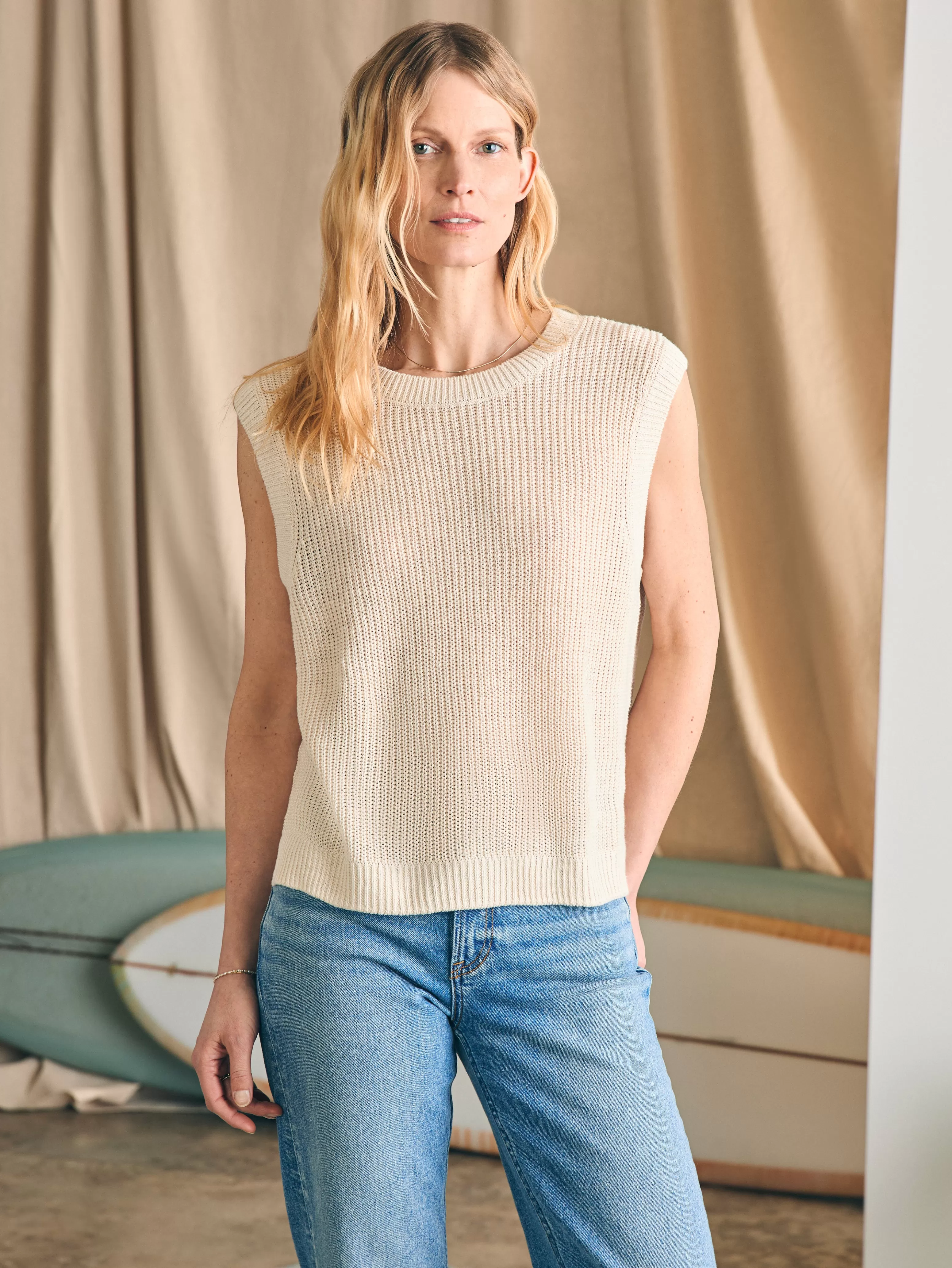 Miramar Linen Muscle Tank - | Faherty Brand Shop