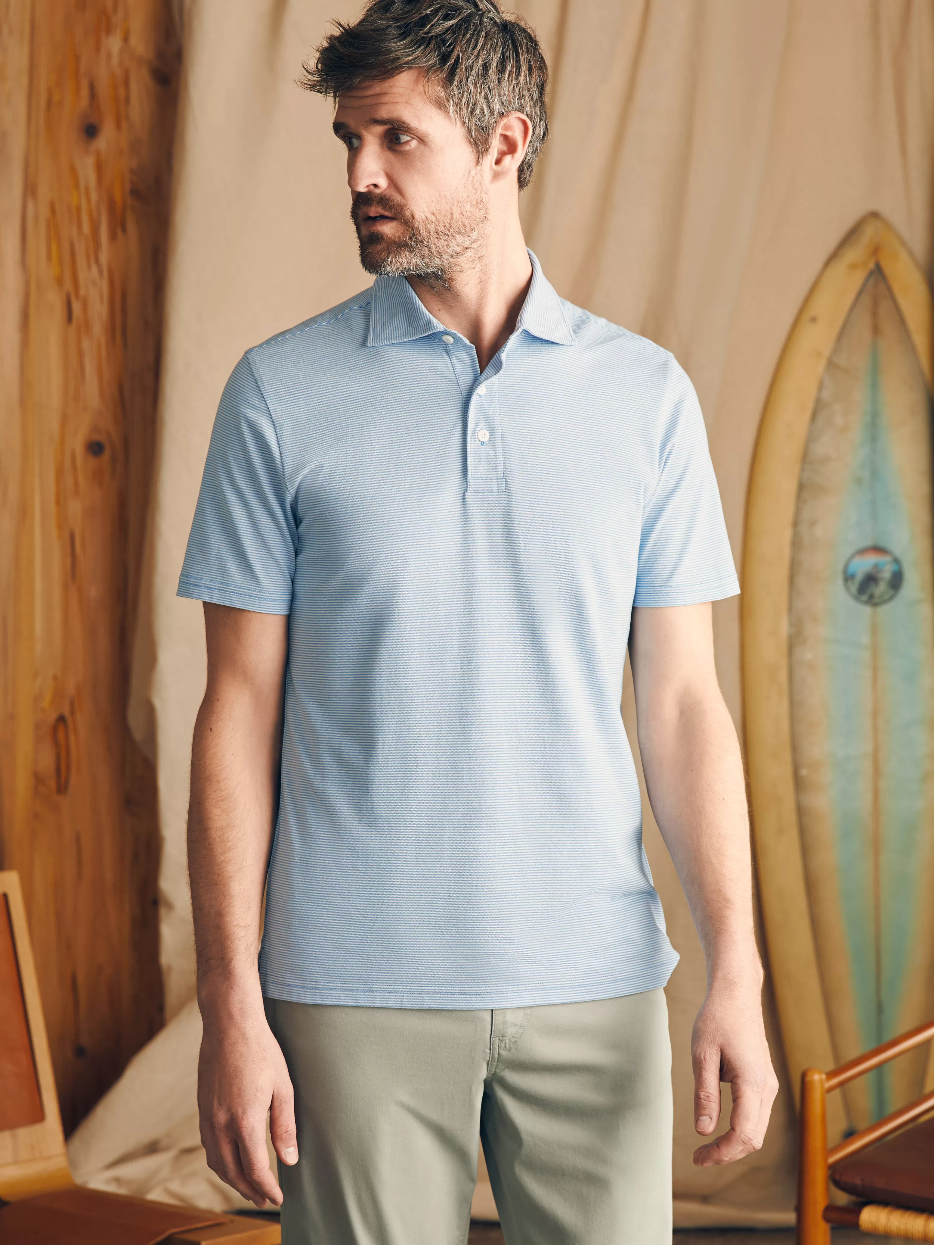 Movement™ Short-Sleeve Pique Polo Shirt - | Faherty Brand Clearance