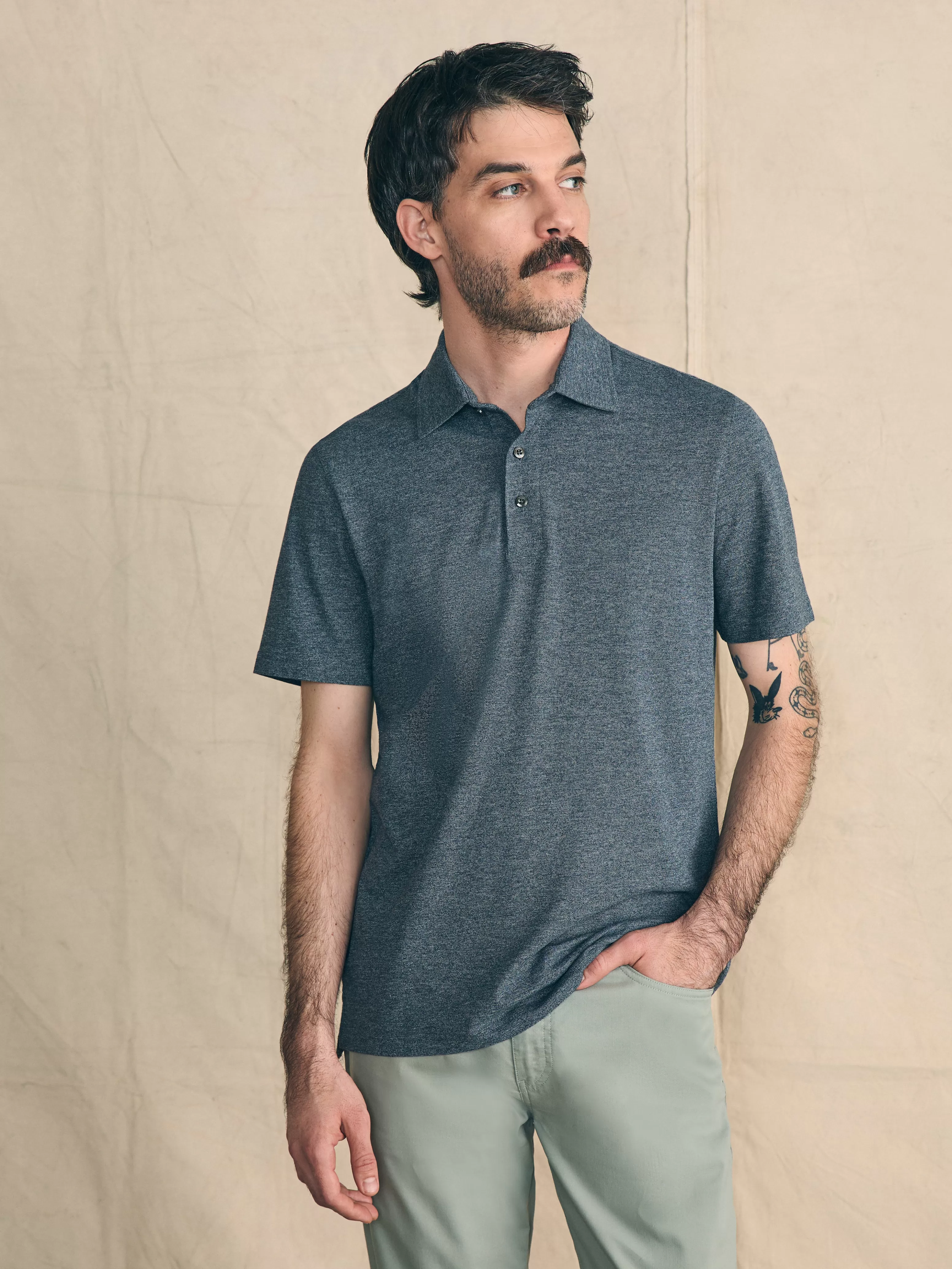 Movement™ Short-Sleeve Pique Polo Shirt (Tall) - | Faherty Brand Online
