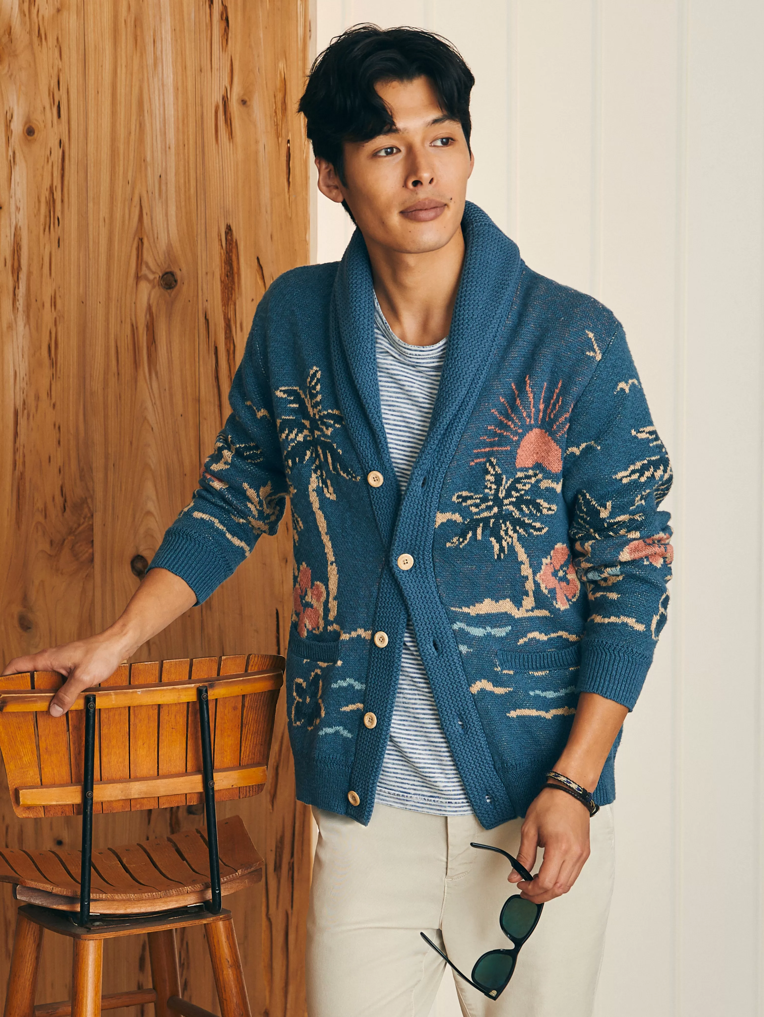 Offshore Swell Cardigan - | Faherty Brand Clearance