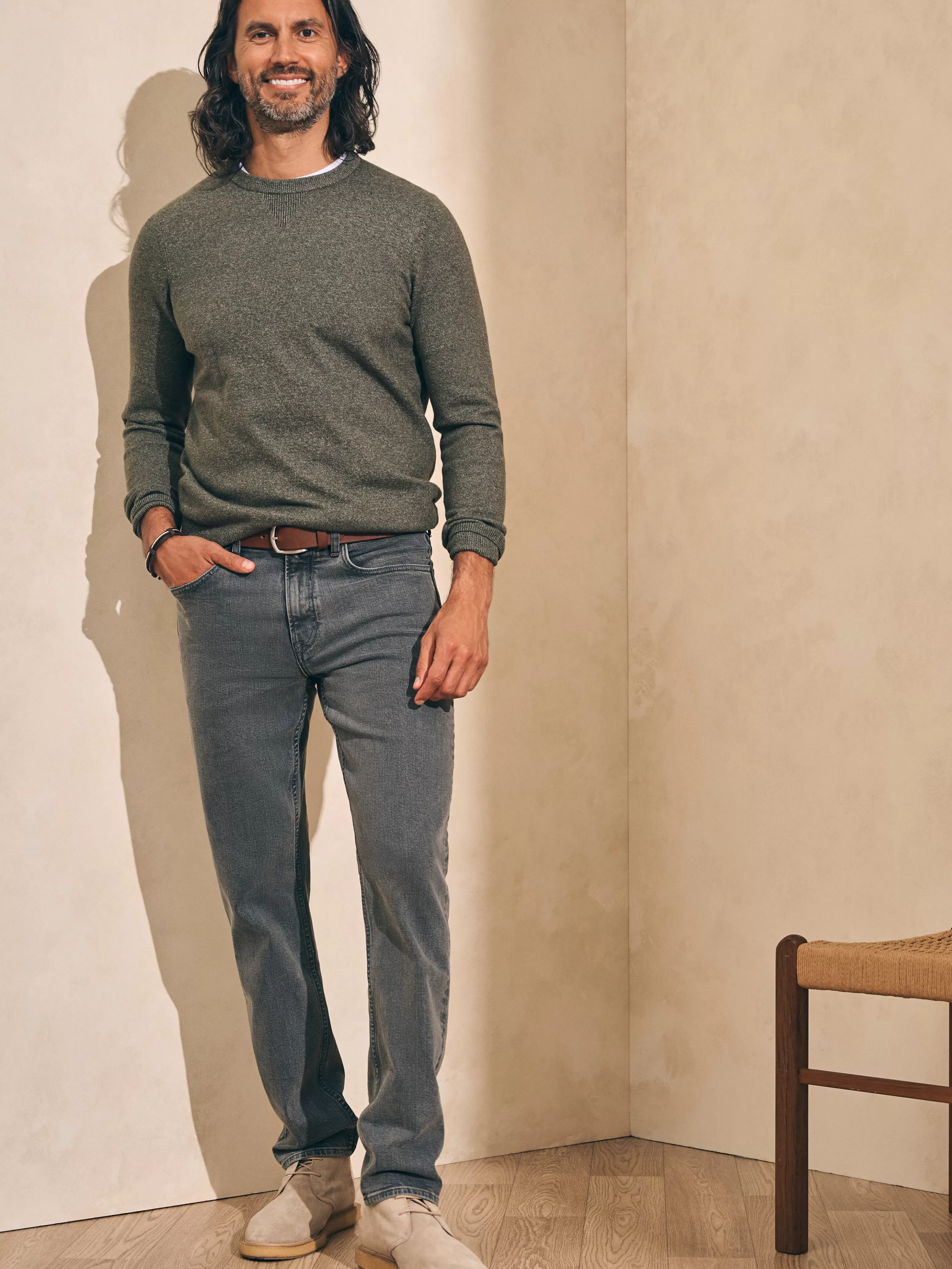 Organic Cotton Slim Straight Denim (32" Inseam) - | Faherty Brand Discount