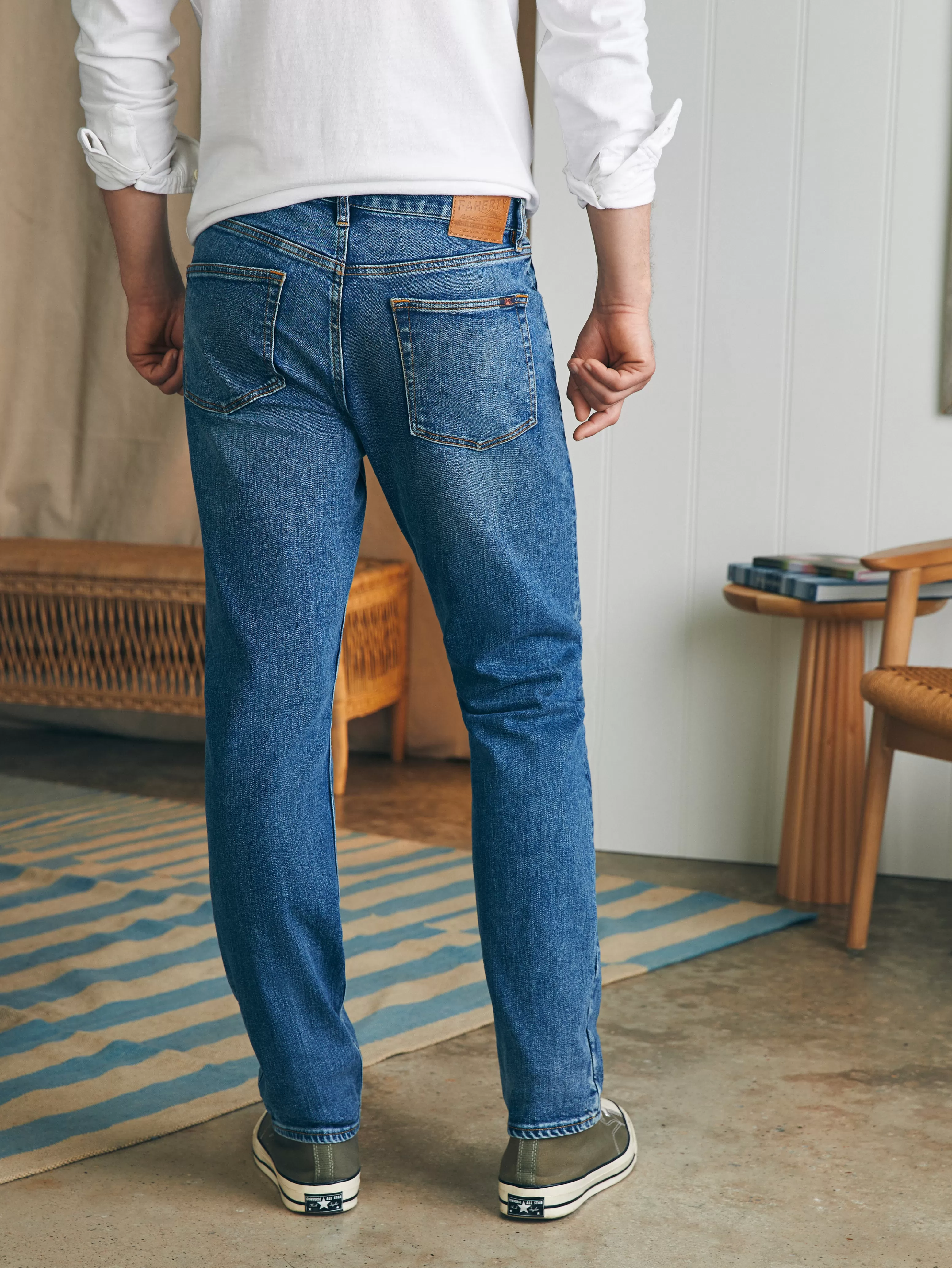 Organic Cotton Slim Straight Denim (32" Inseam) - | Faherty Brand Clearance
