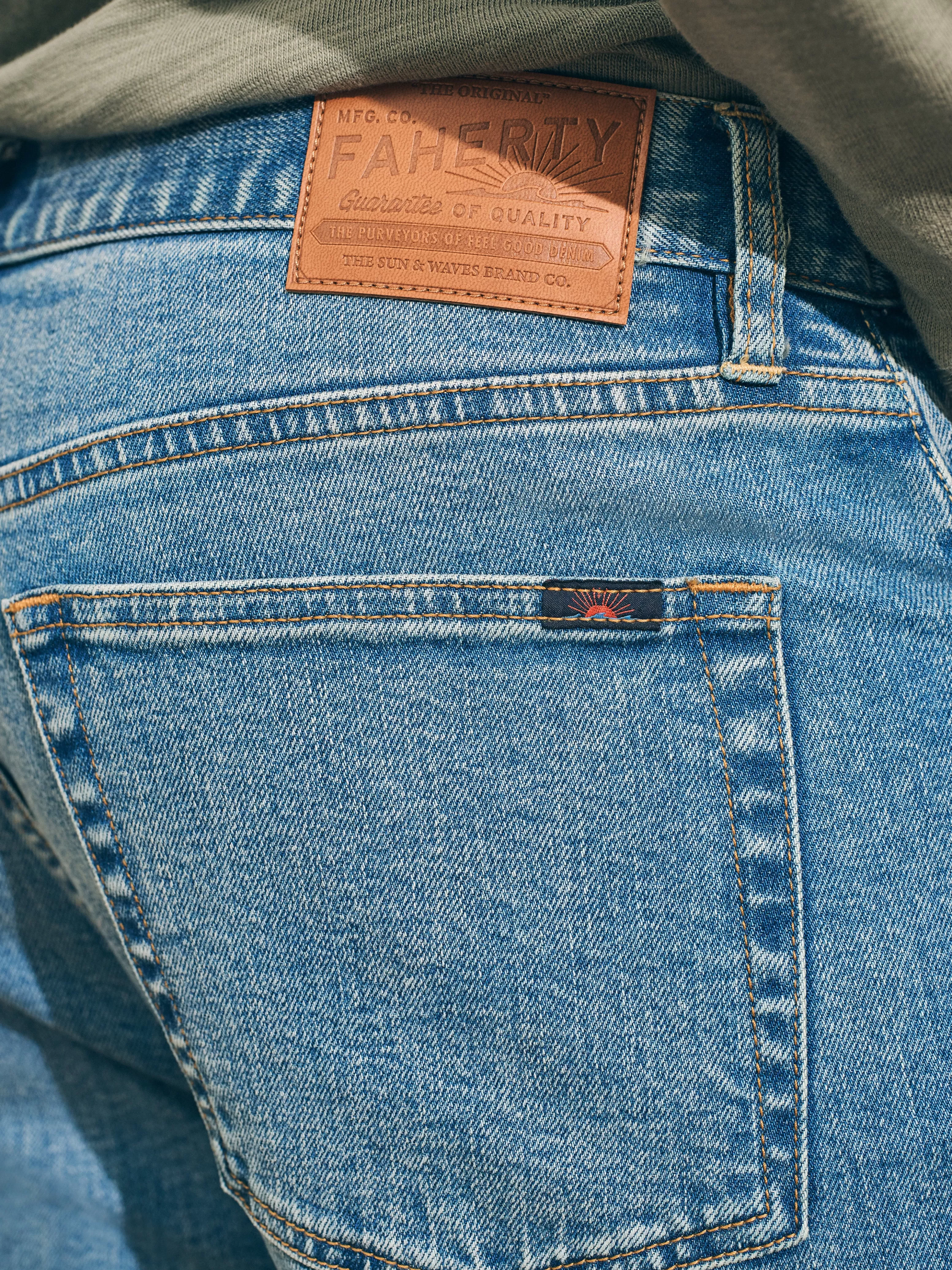 Organic Cotton Slim Straight Denim (32" Inseam) - | Faherty Brand Shop