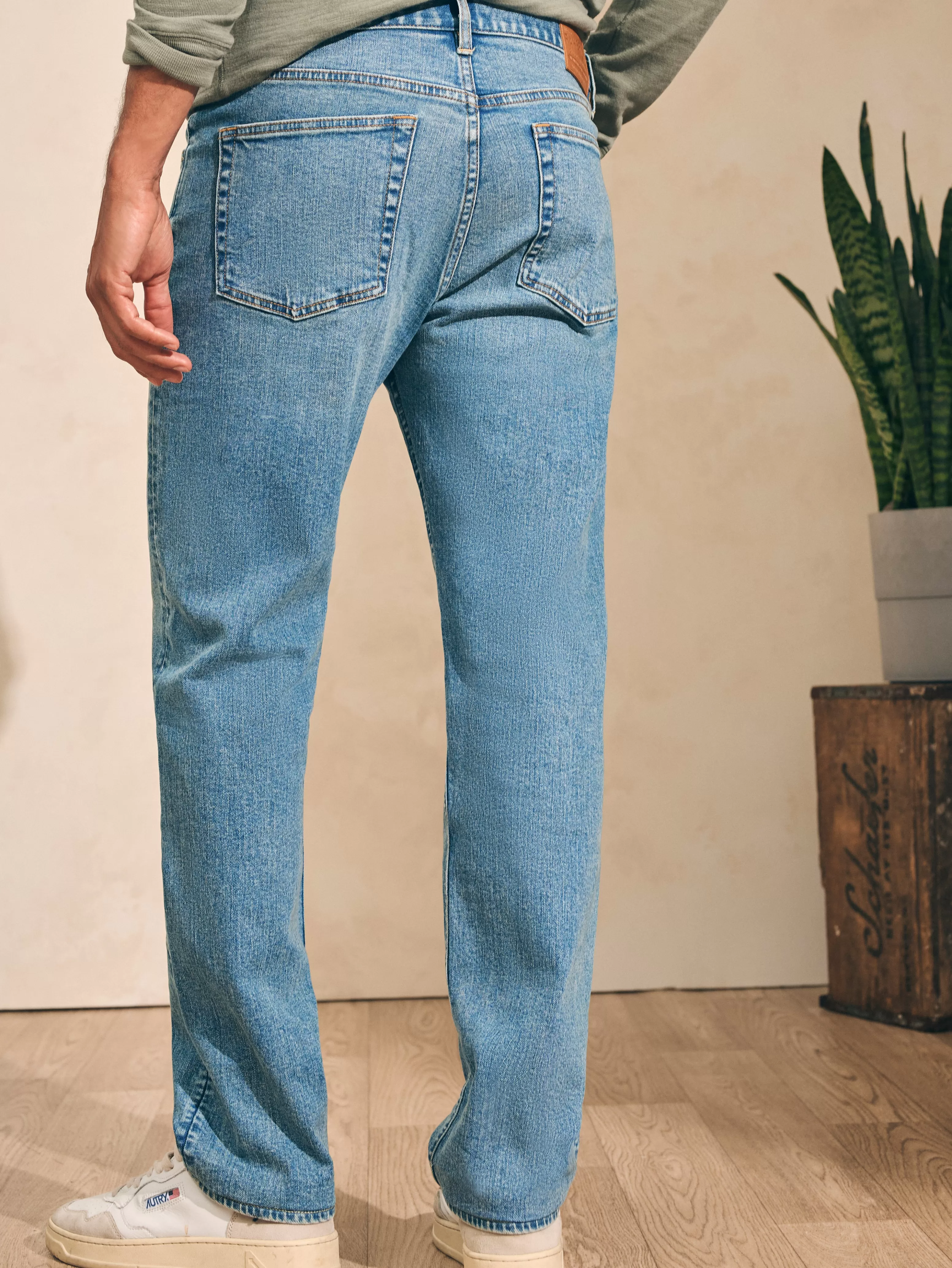 Organic Cotton Slim Straight Denim (32" Inseam) - | Faherty Brand Shop
