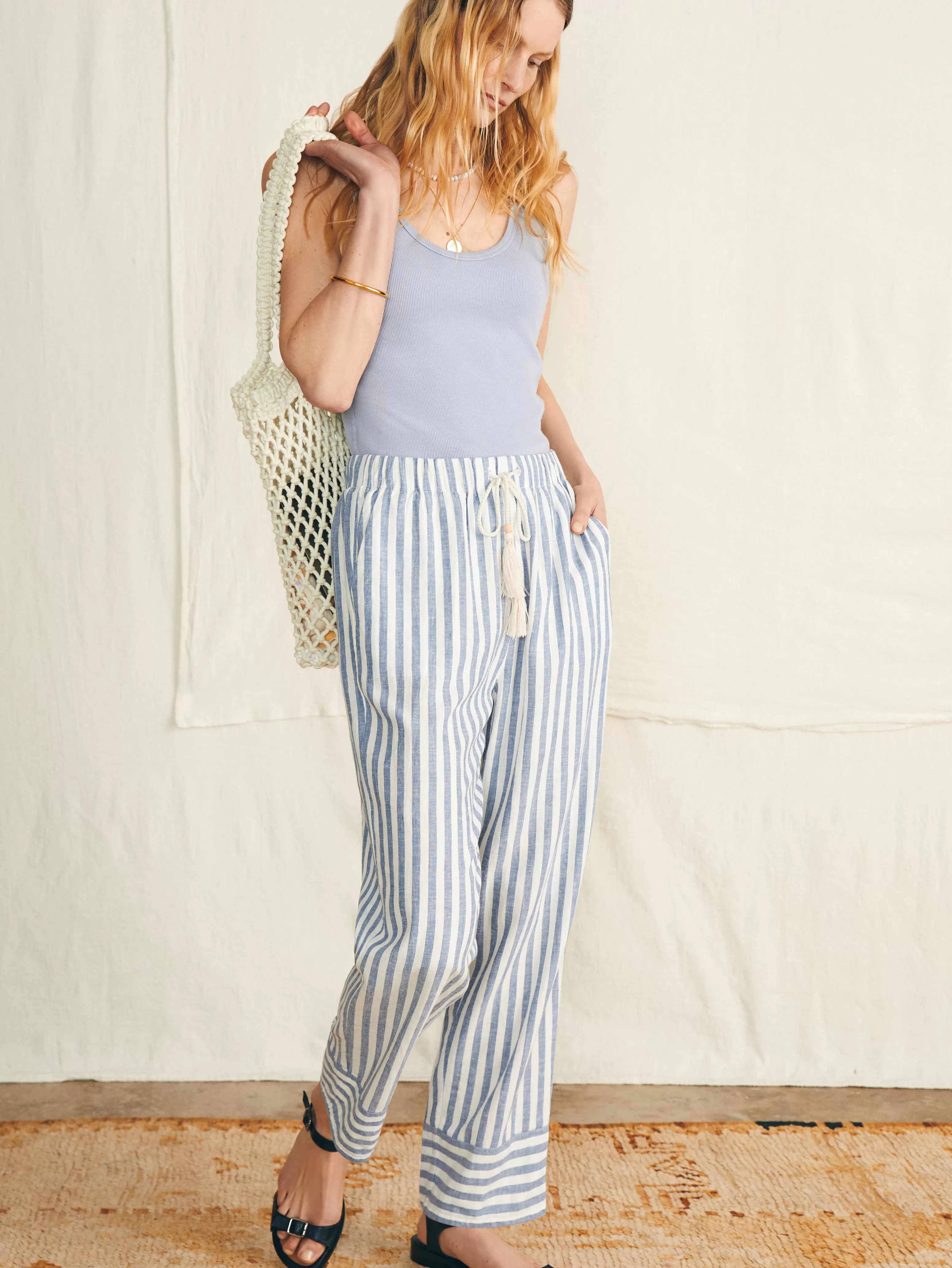 Pacific Beach Linen Pant - | Faherty Brand New