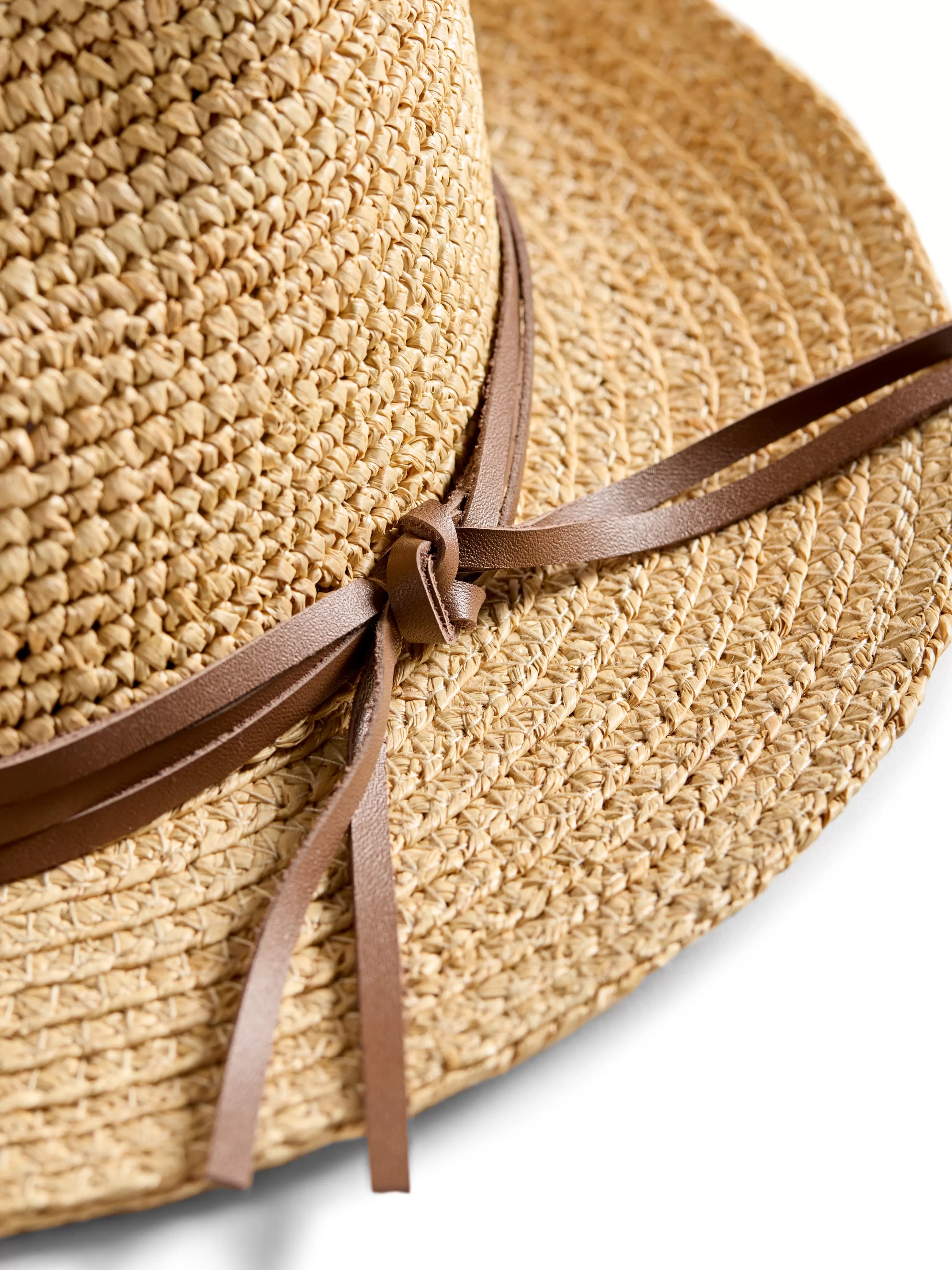 Raffia Trim Crochet Fedora - | Faherty Brand Shop