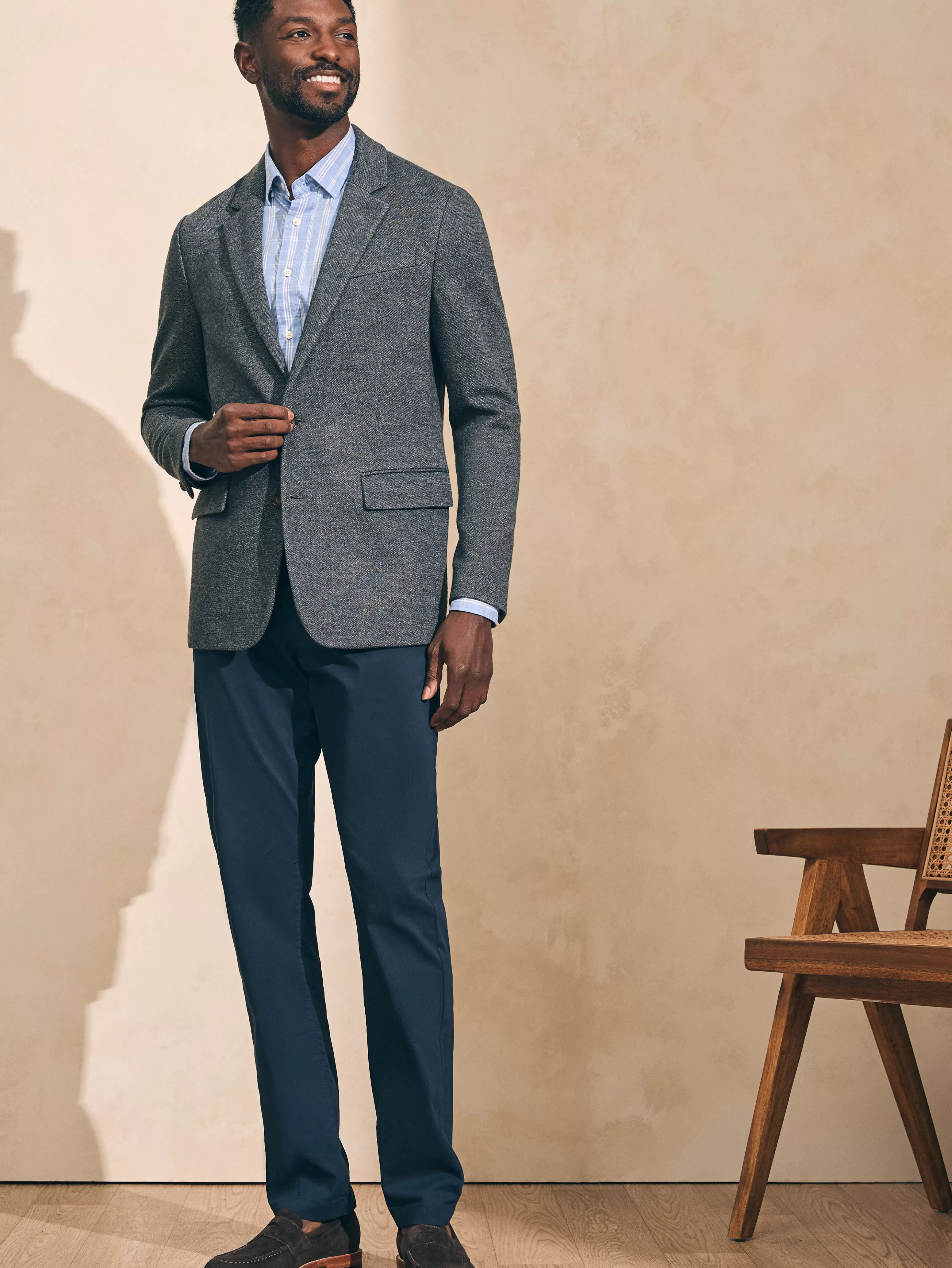 Reserve Twill Knit Blazer - | Faherty Brand Flash Sale