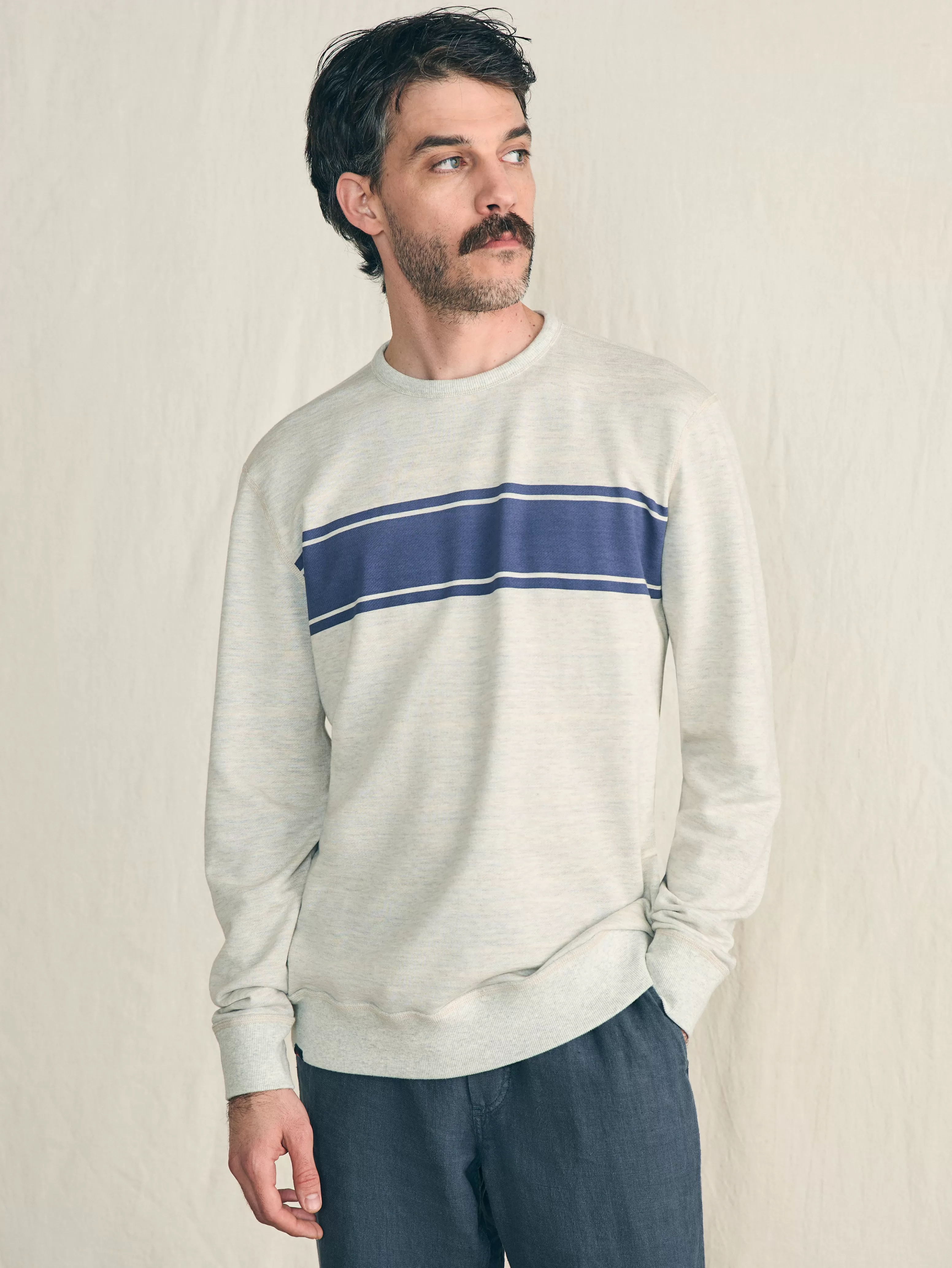 Reversible French Terry Crew - | Faherty Brand Clearance