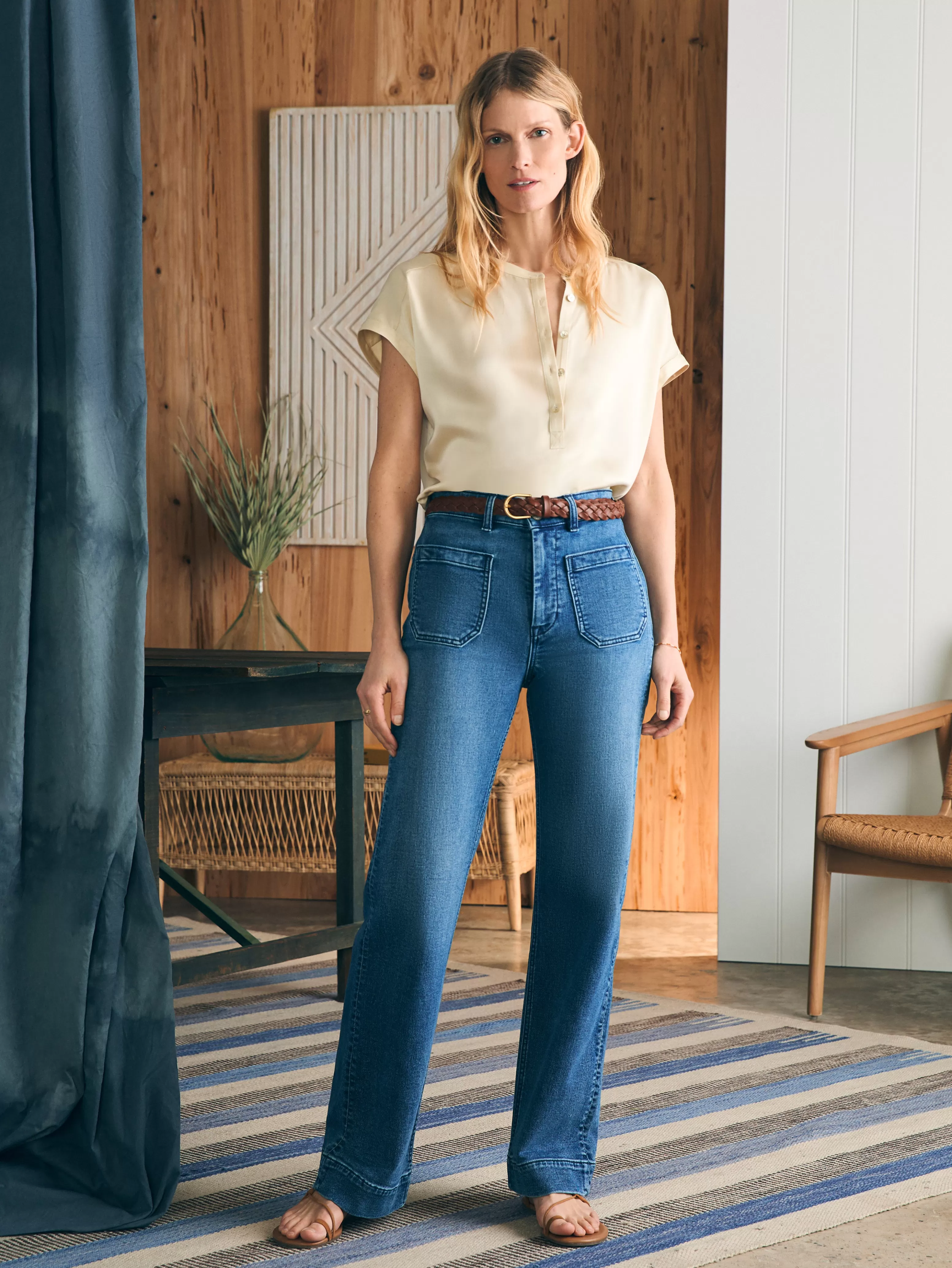 Sandwashed Silk Desmond Top - | Faherty Brand Fashion