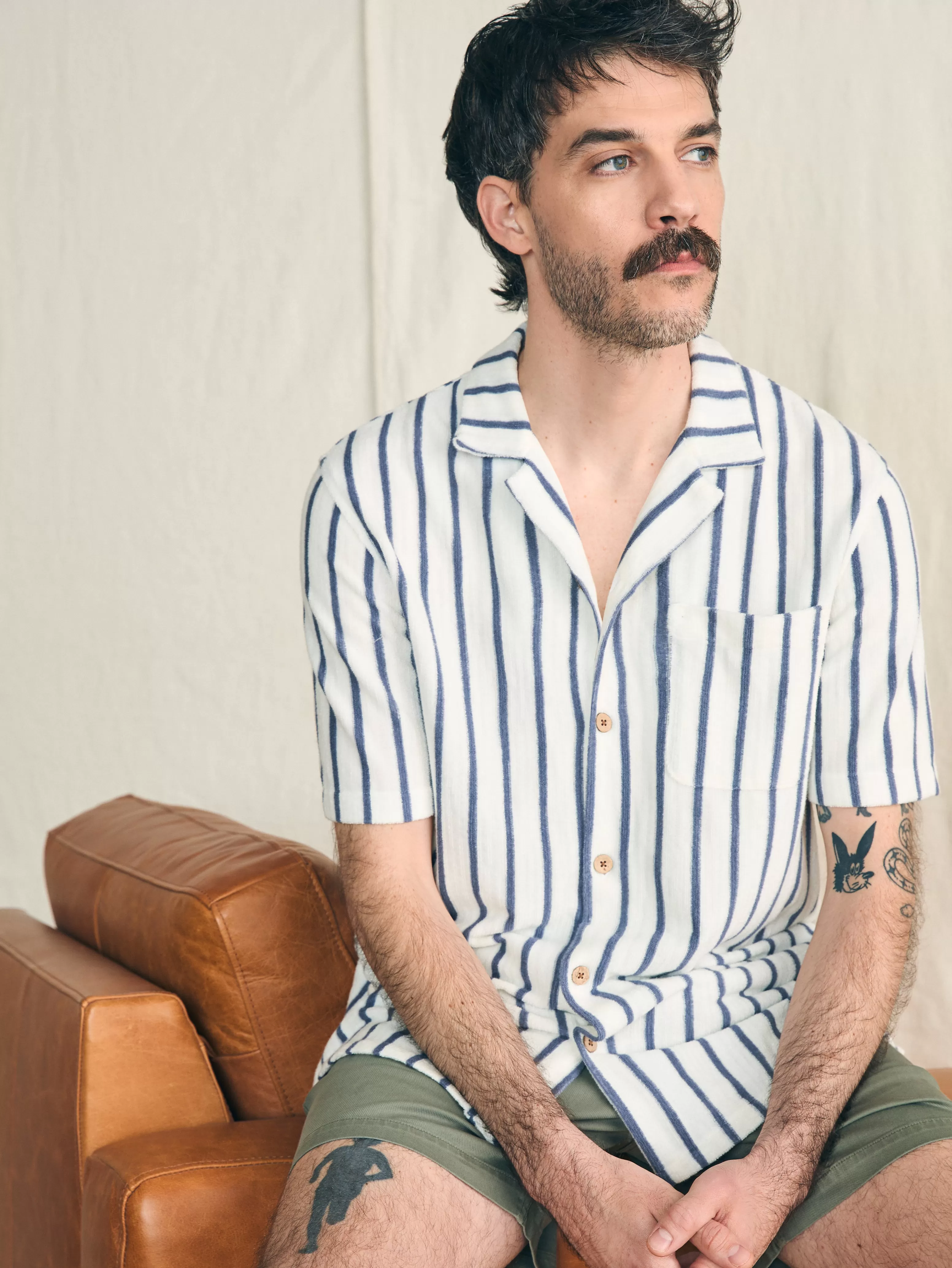 Short-Sleeve Cabana Towel Terry Shirt - | Faherty Brand Sale