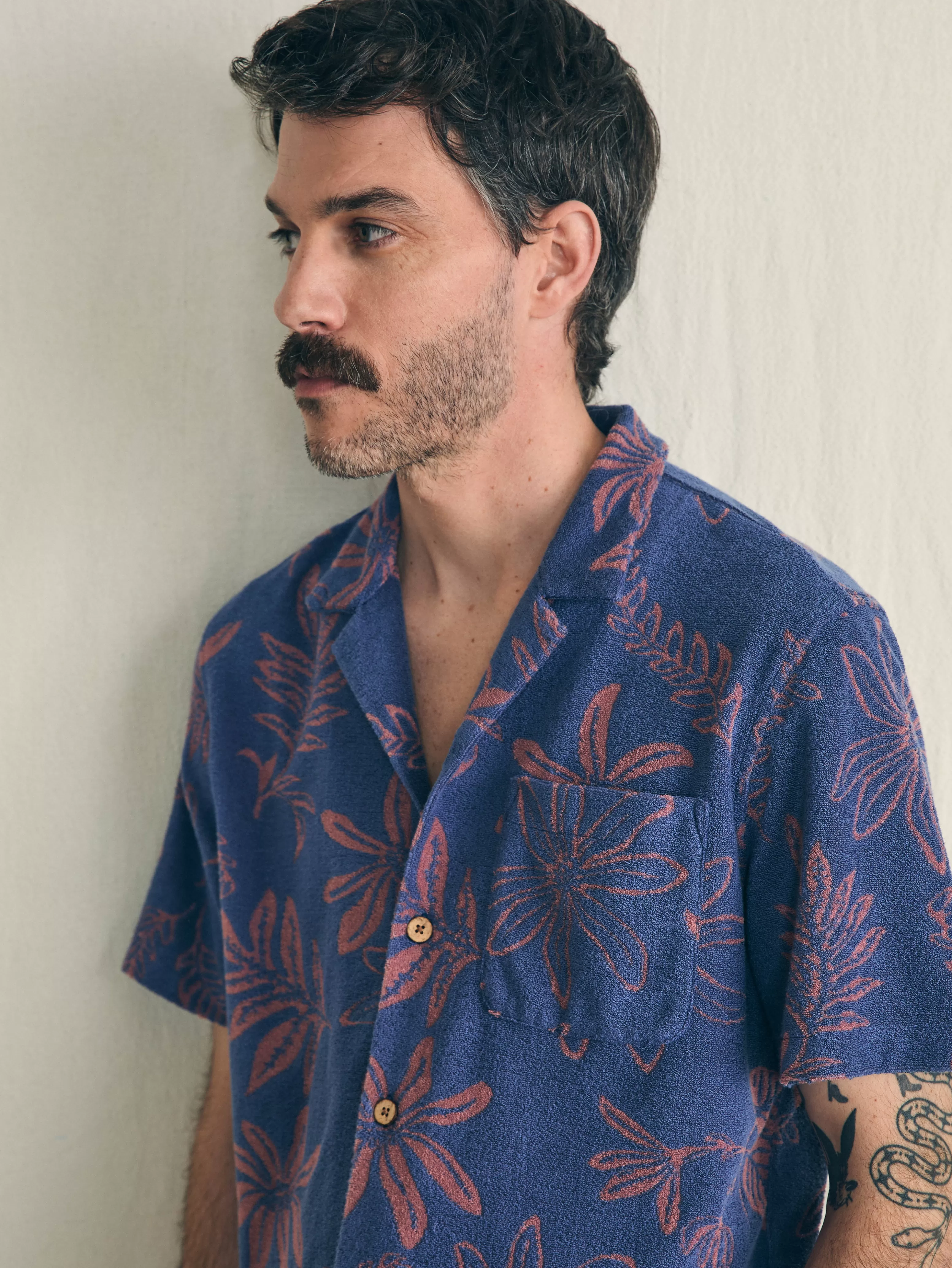 Short-Sleeve Cabana Towel Terry Shirt - | Faherty Brand Best