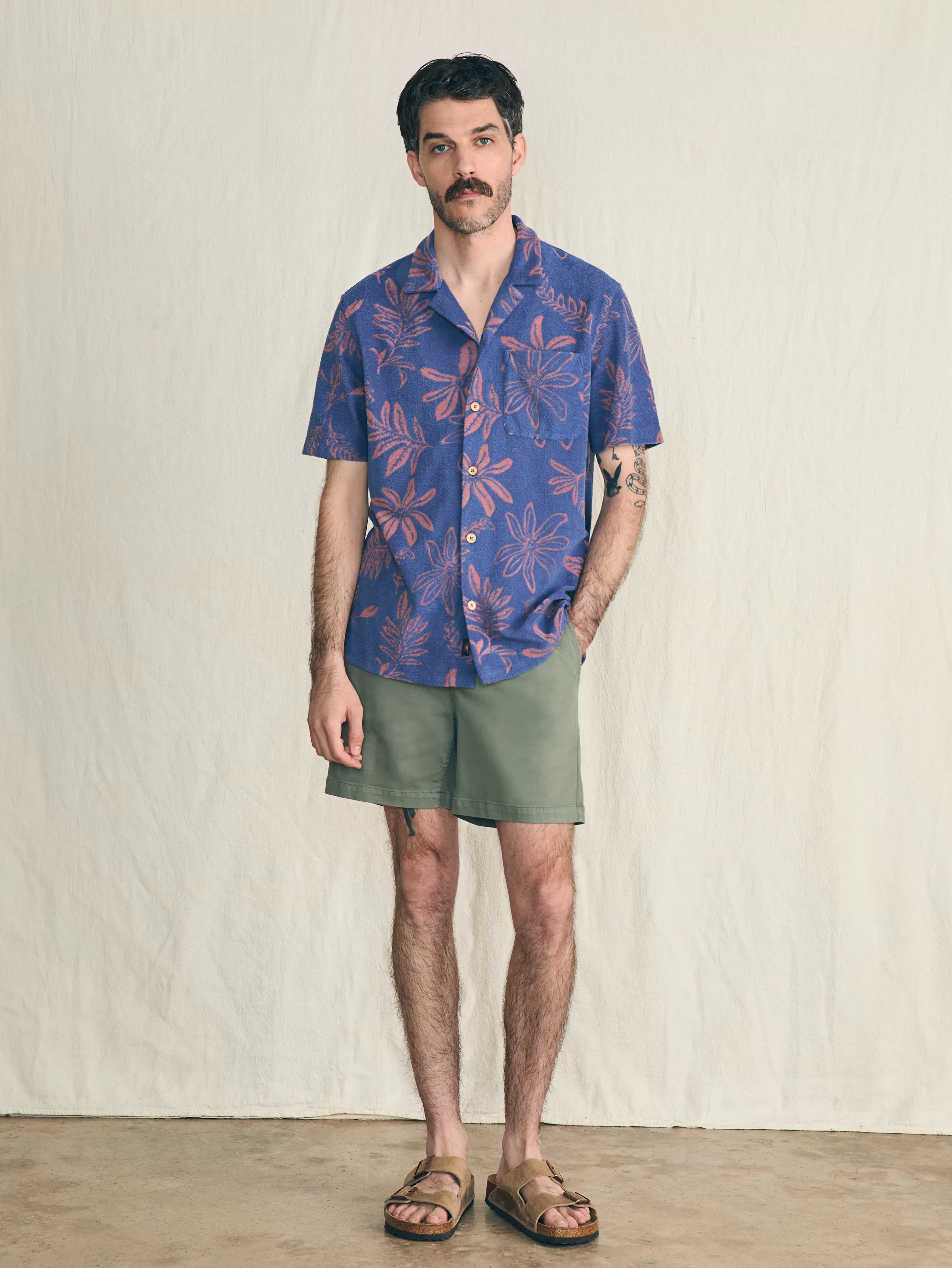 Short-Sleeve Cabana Towel Terry Shirt - | Faherty Brand Best