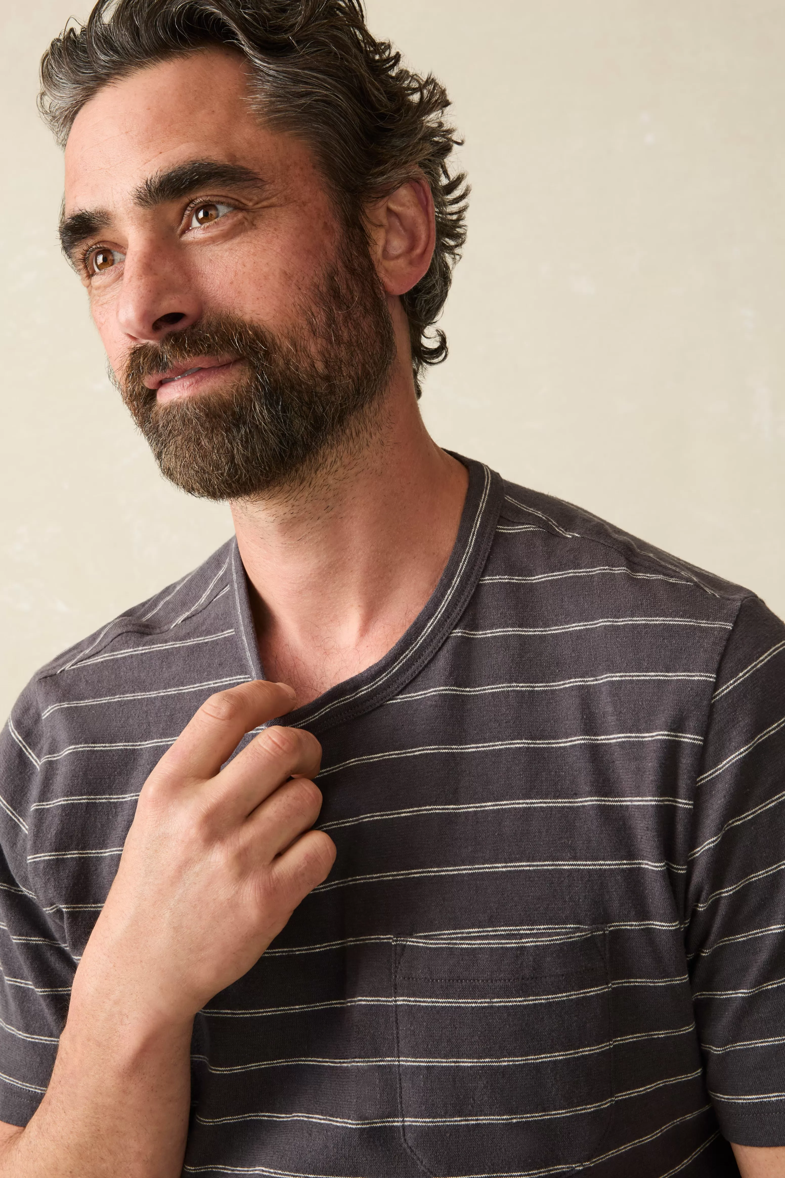 Short-Sleeve Hemp Blend Tee - | Faherty Brand Clearance