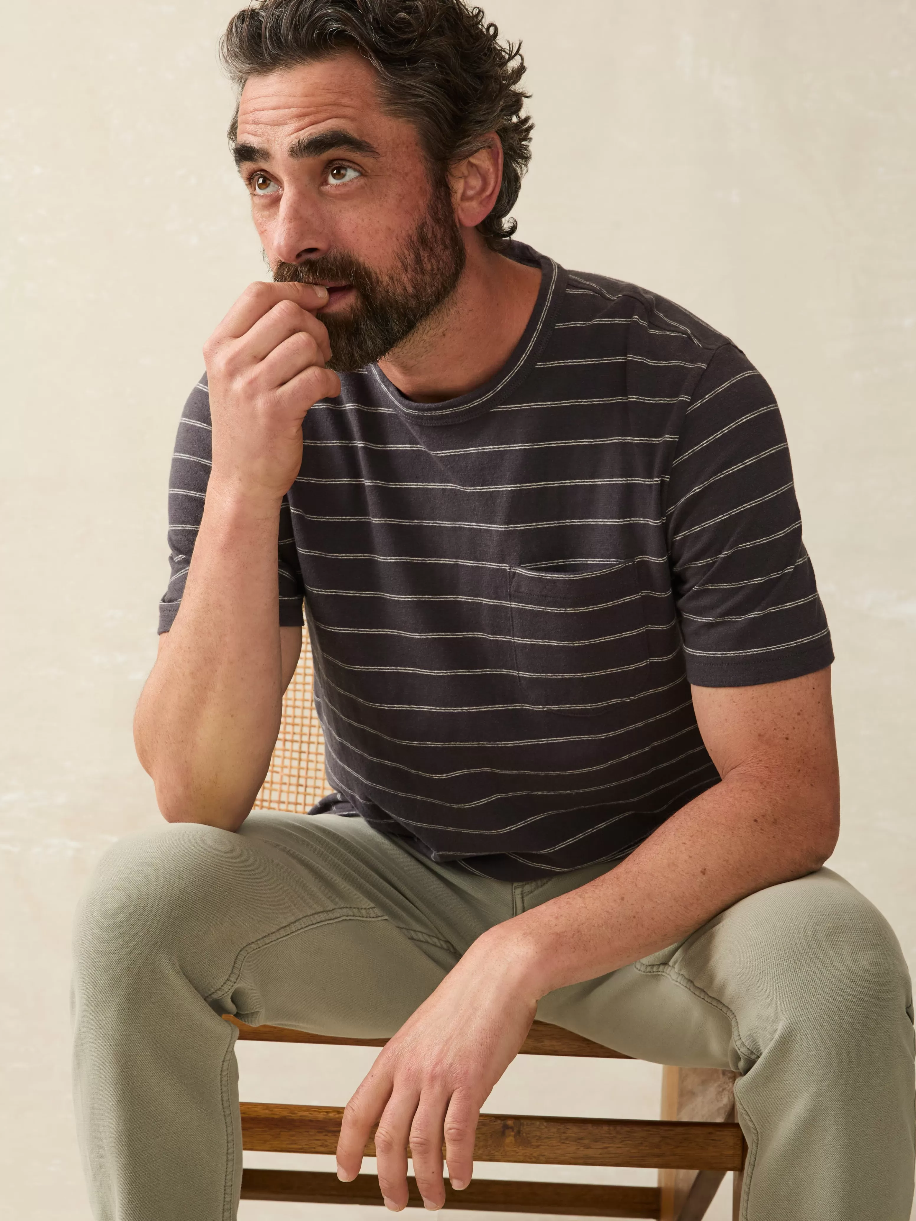 Short-Sleeve Hemp Blend Tee - | Faherty Brand Clearance