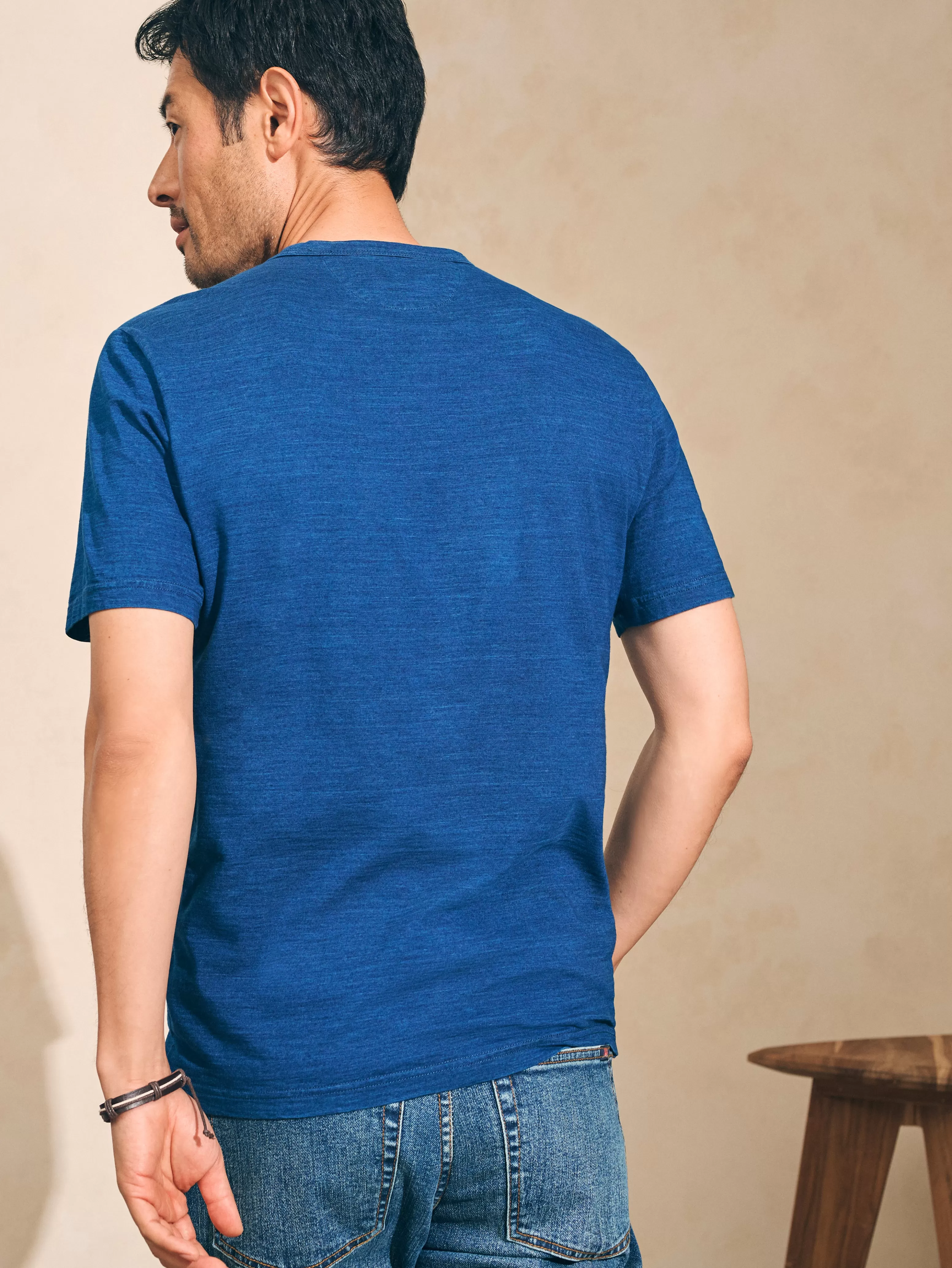 Short-Sleeve Indigo Pocket Tee - | Faherty Brand Discount