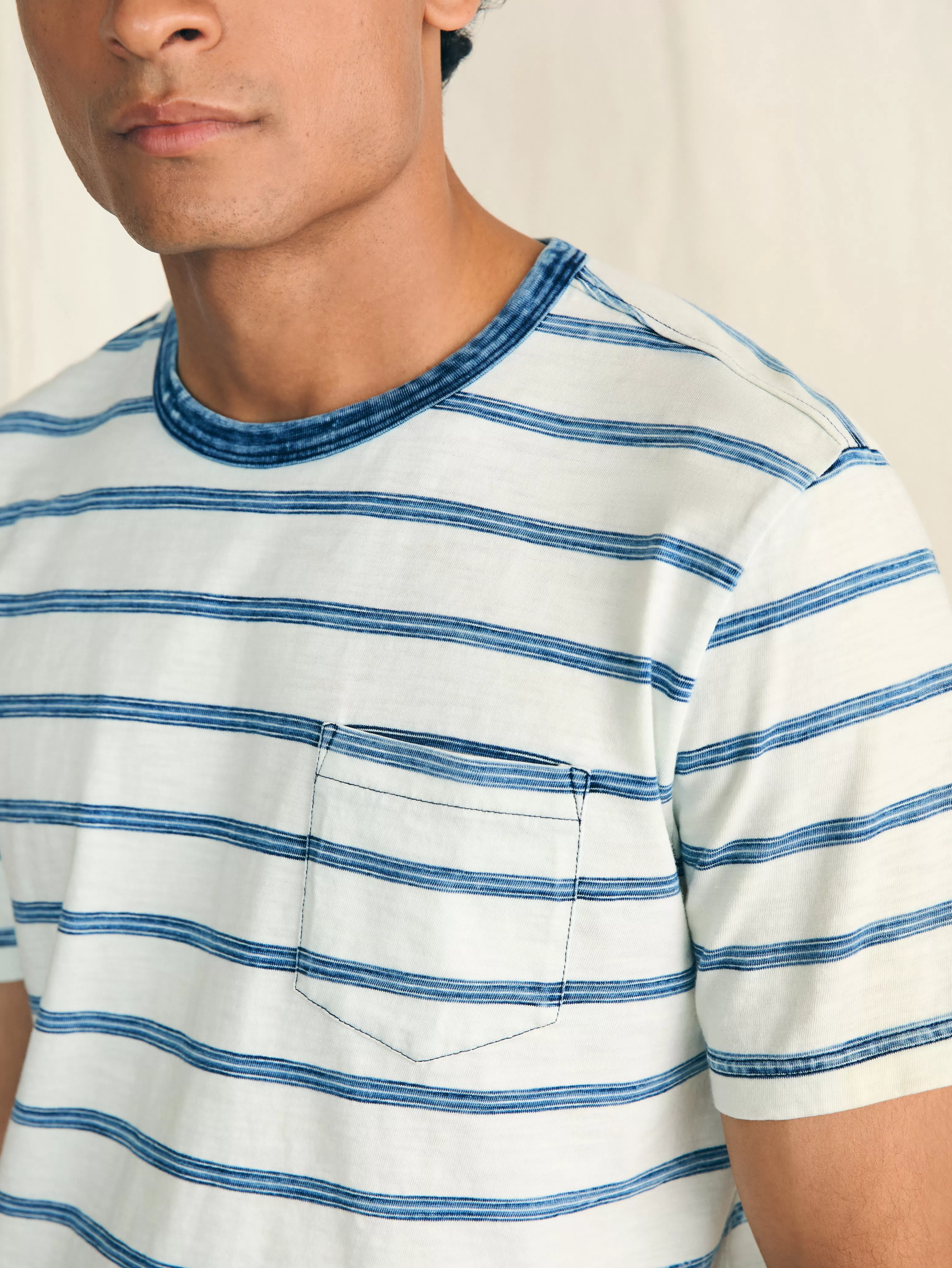 Short-Sleeve Indigo Pocket Tee - | Faherty Brand Cheap