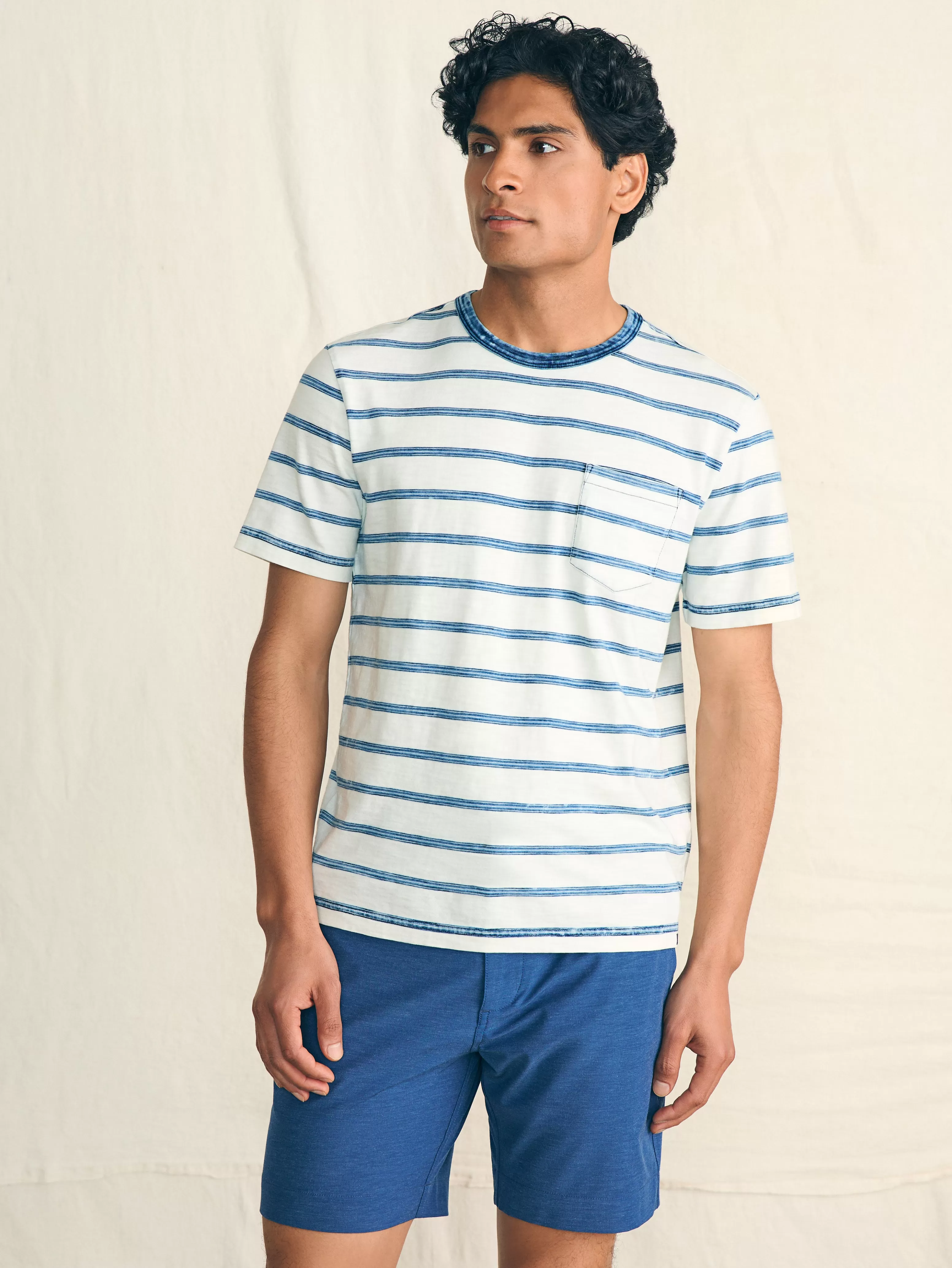 Short-Sleeve Indigo Pocket Tee - | Faherty Brand Cheap