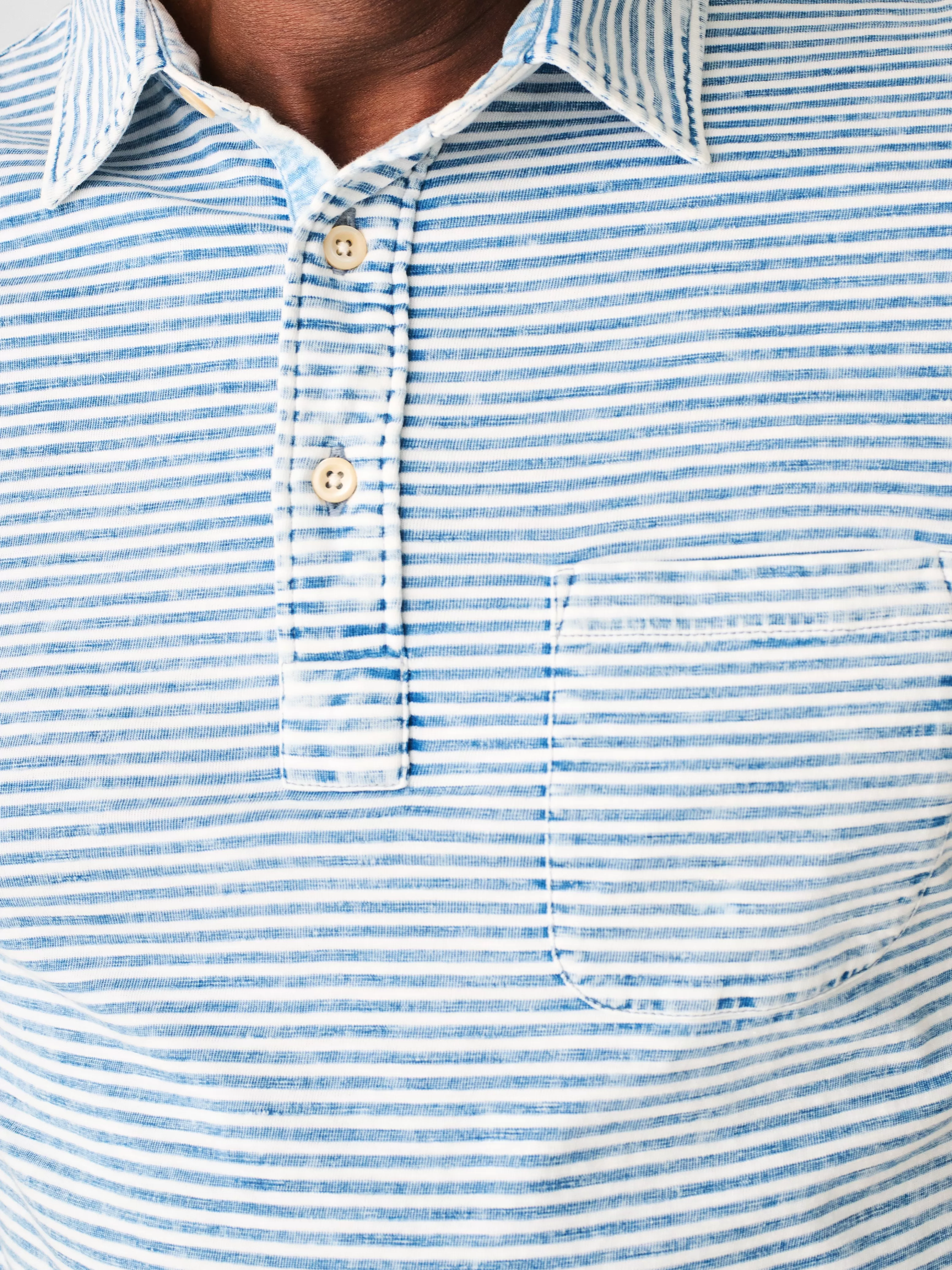 Short-Sleeve Indigo Polo Shirt - | Faherty Brand Flash Sale