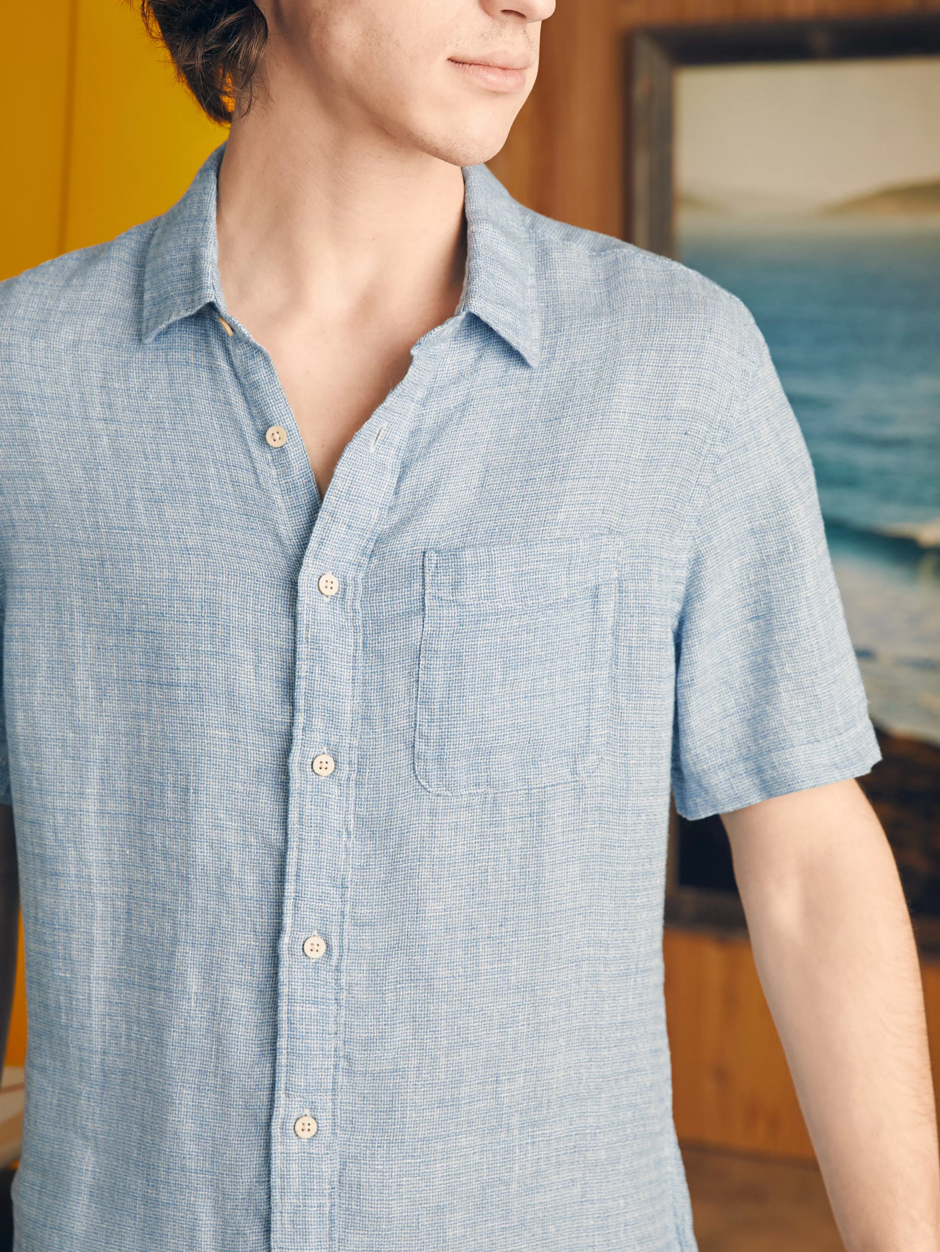 Short-Sleeve Palma Linen Shirt - | Faherty Brand Flash Sale