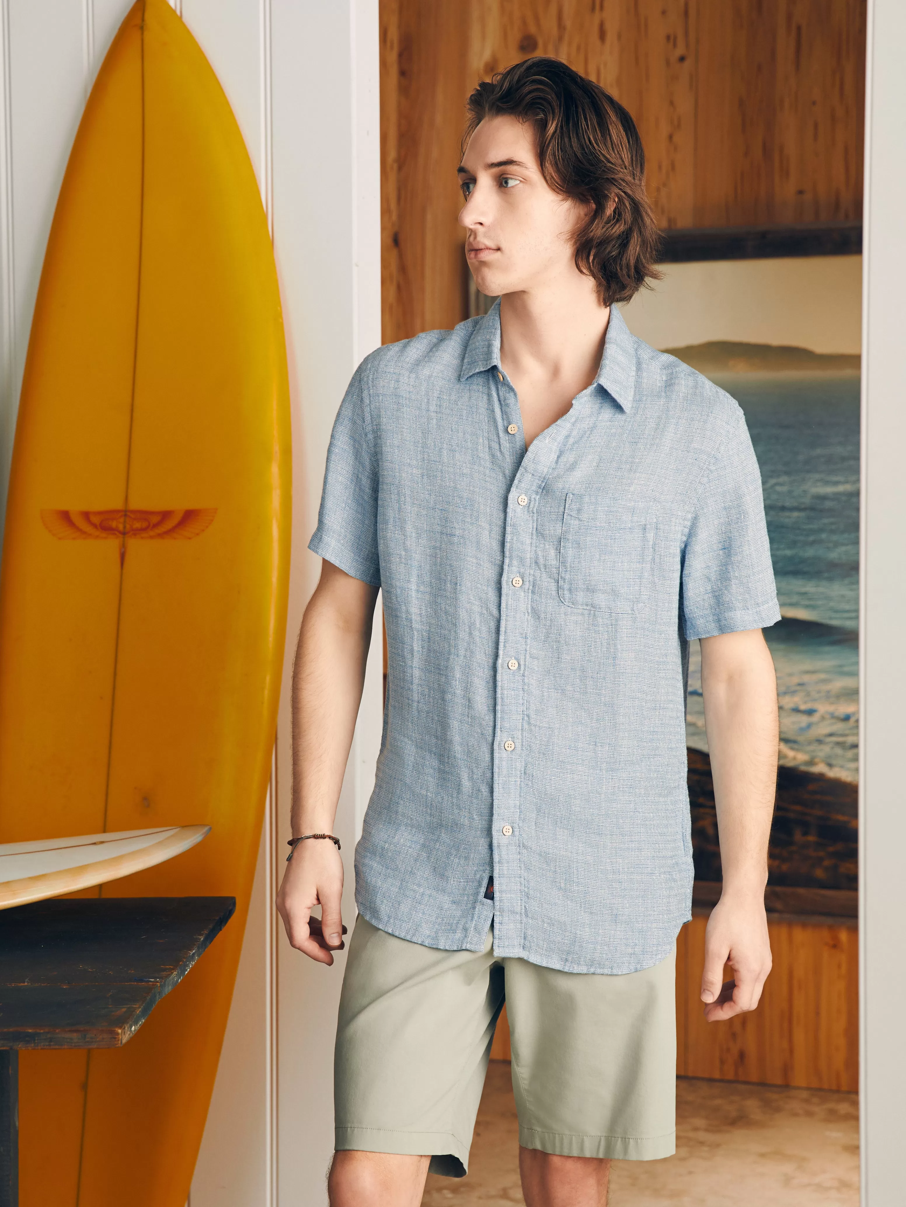 Short-Sleeve Palma Linen Shirt - | Faherty Brand Flash Sale