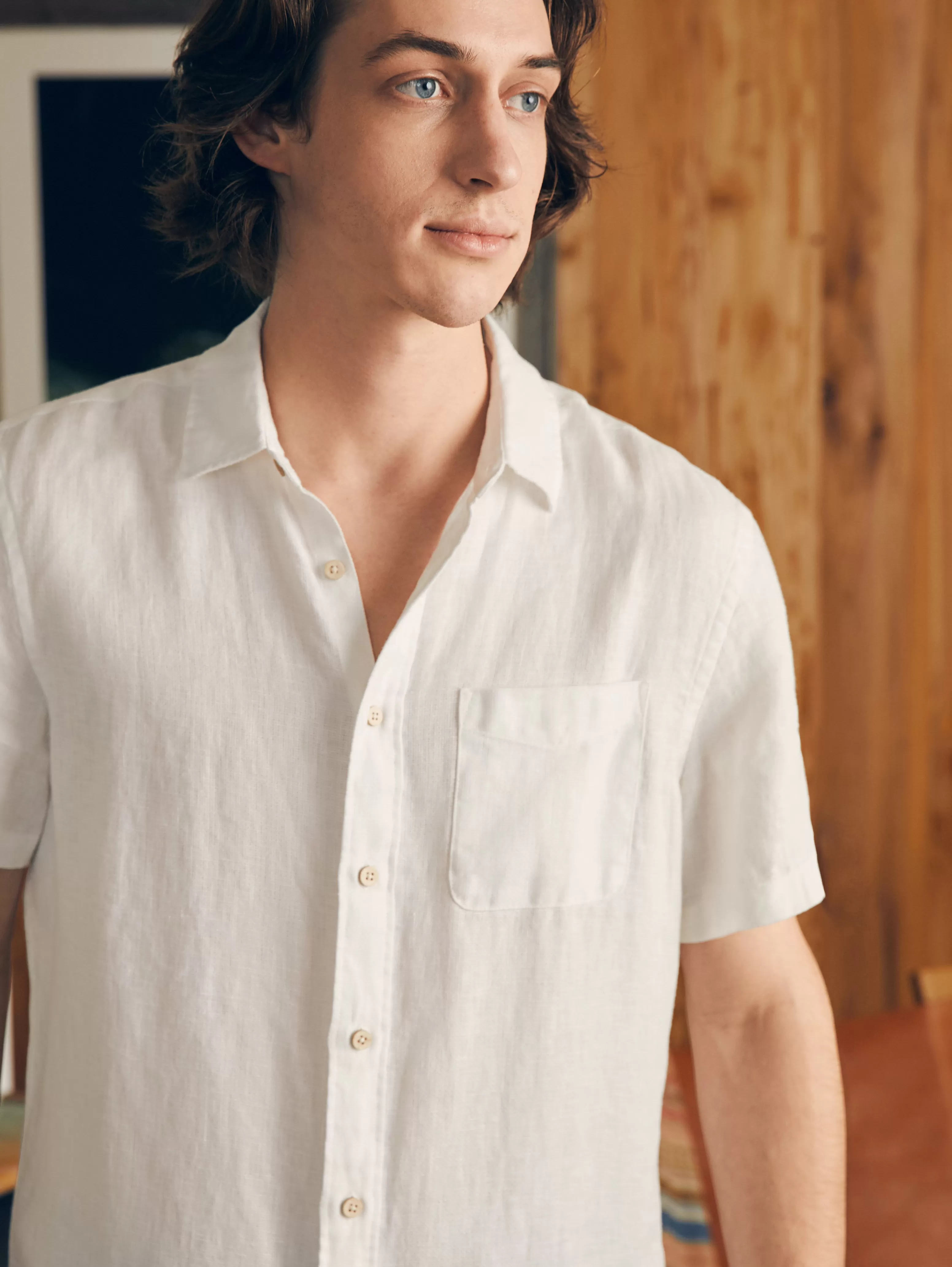 Short-Sleeve Palma Linen Shirt (Tall) - | Faherty Brand Outlet