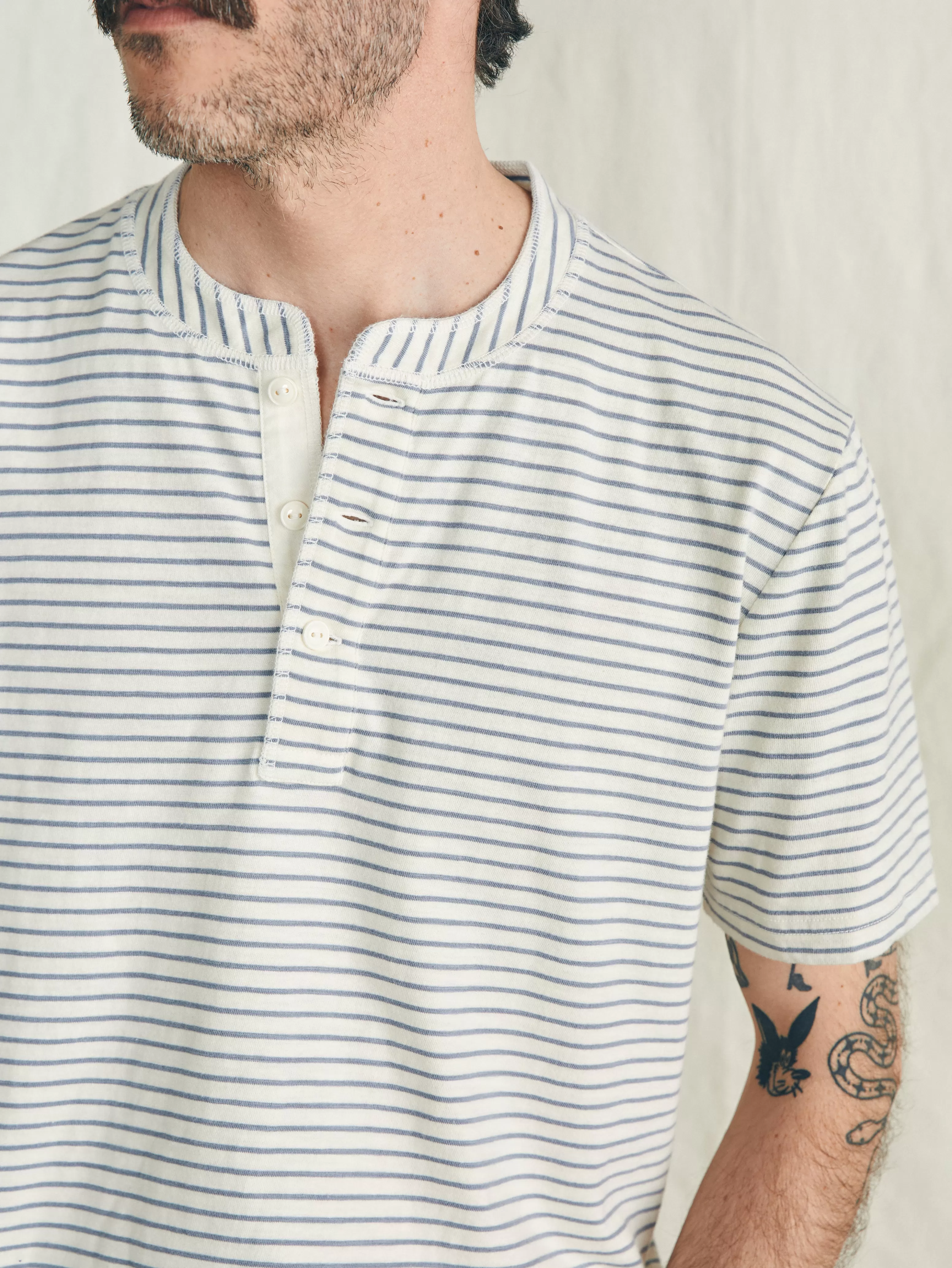 Short-Sleeve Sunwashed Henley - | Faherty Brand Discount