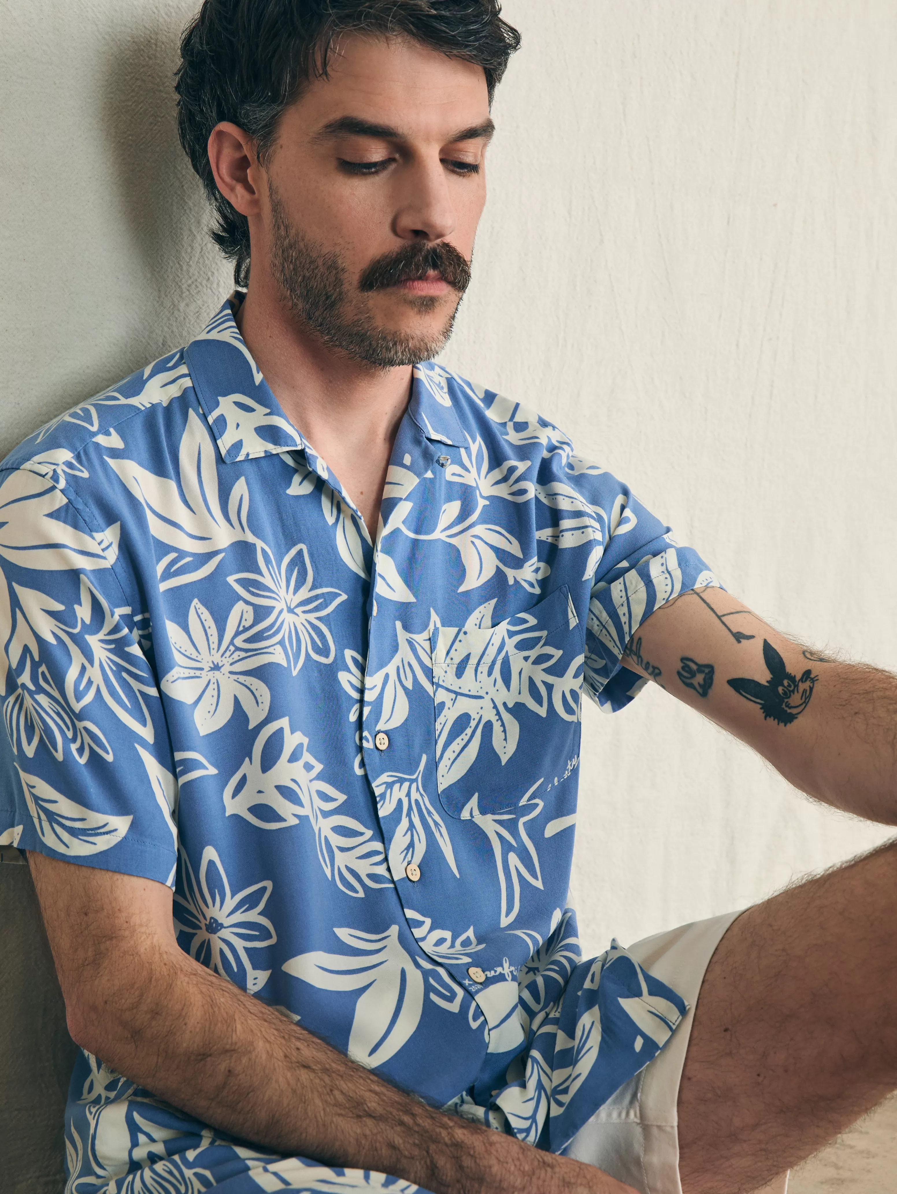 Short-Sleeve Surfrider Rayon Camp Shirt - | Faherty Brand Flash Sale