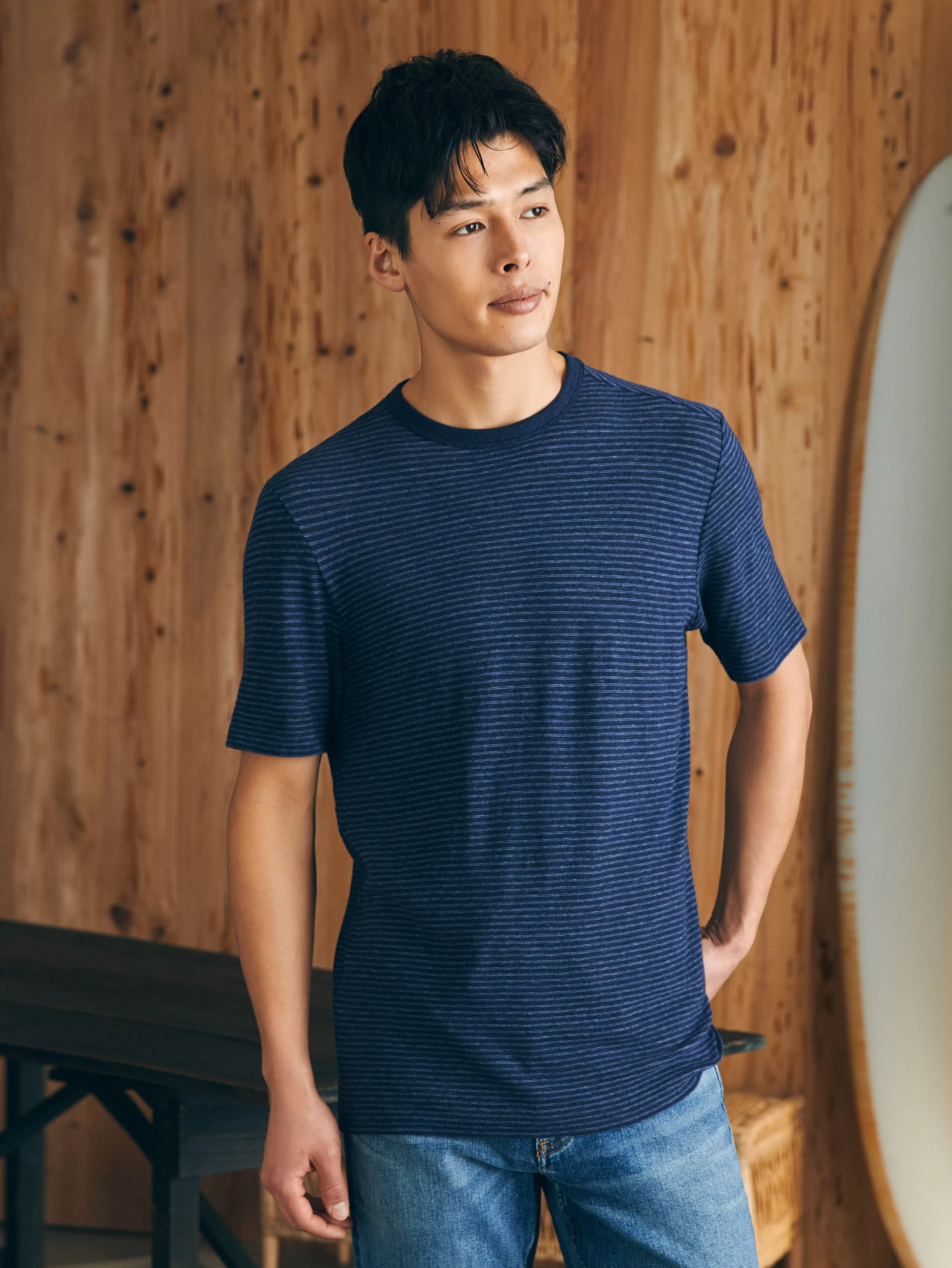 Short-Sleeve Vintage Chambray Tee - | Faherty Brand Cheap